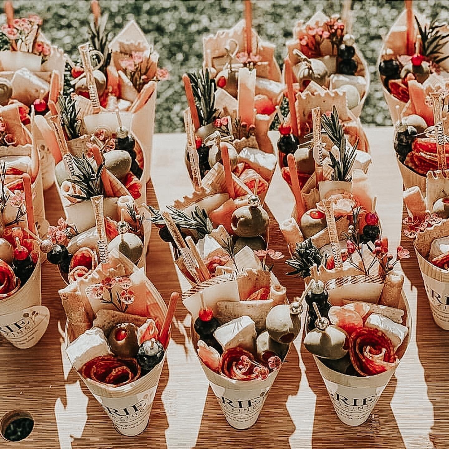 Charcuterie Cones! Aren&rsquo;t they a gorgeous way to safely serve your guests? ⁣
⁣
⁣
⁣
#littleceremonies #events #noosaheads #sunshinecoastevents #caloundra #gympie #brisbanewedding #brisbaneparty #brisbanepartyhire #brisbane #eventplanner #eventst