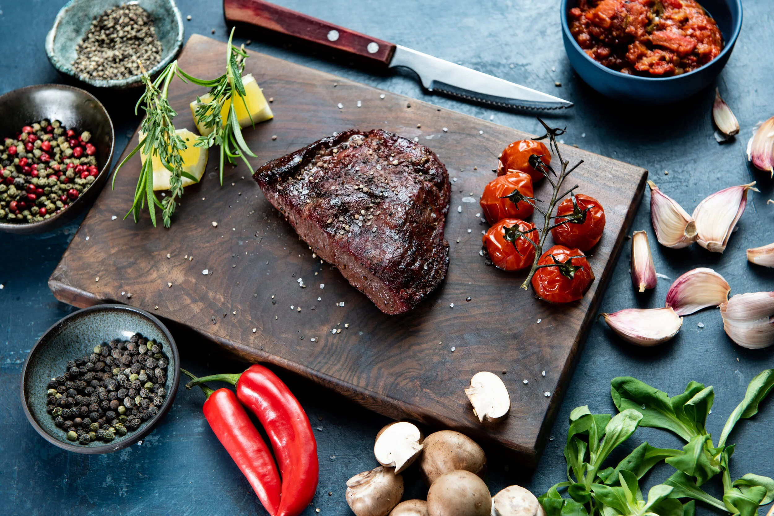 Steak with Food ingredients, Food photography