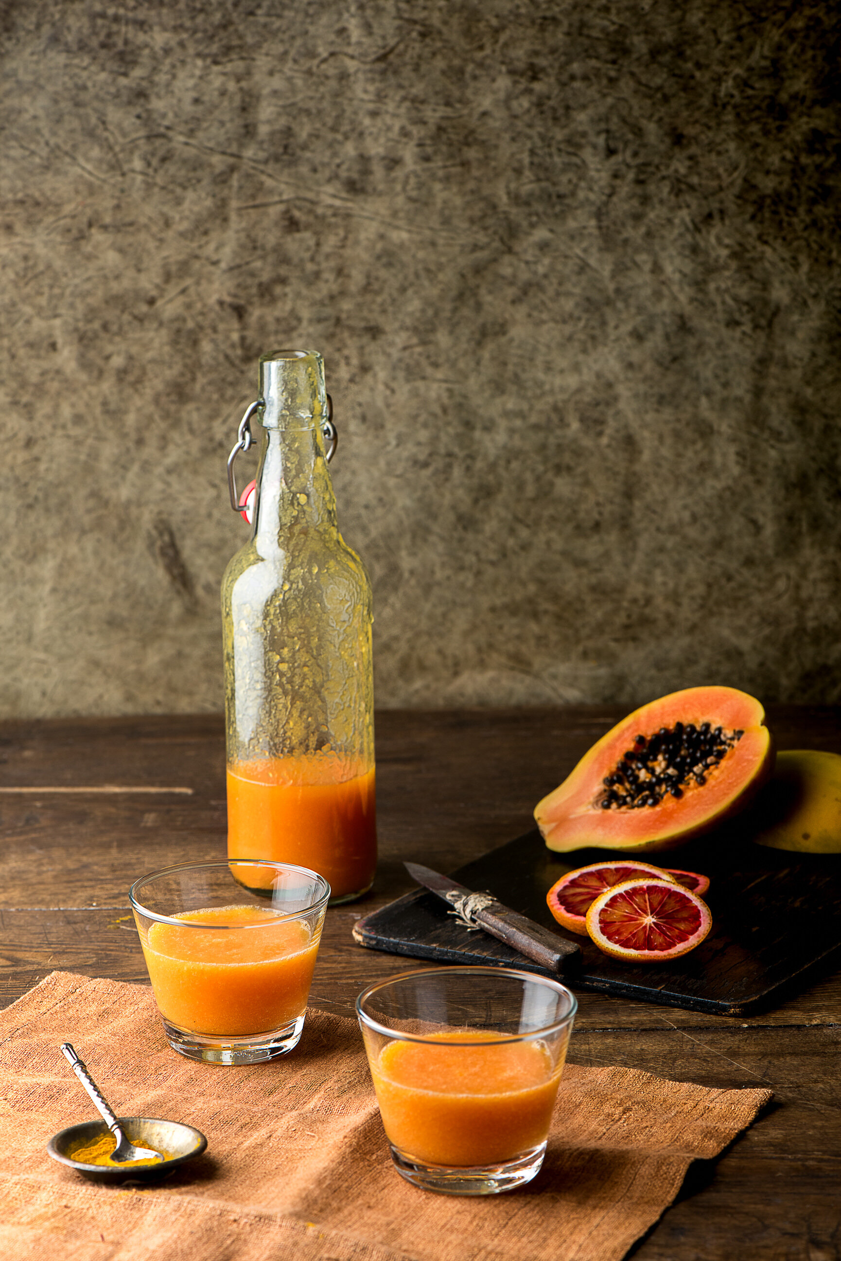 Papaya and orange juice