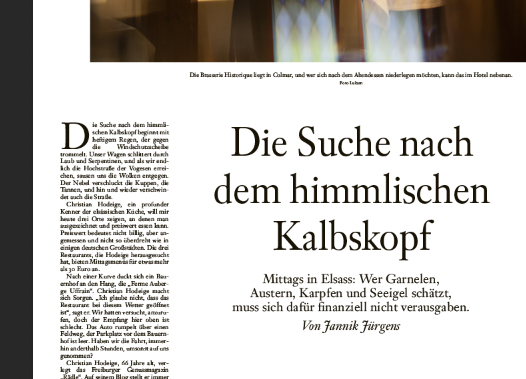 Die Suche nach dem himmlischen Kalbskopf