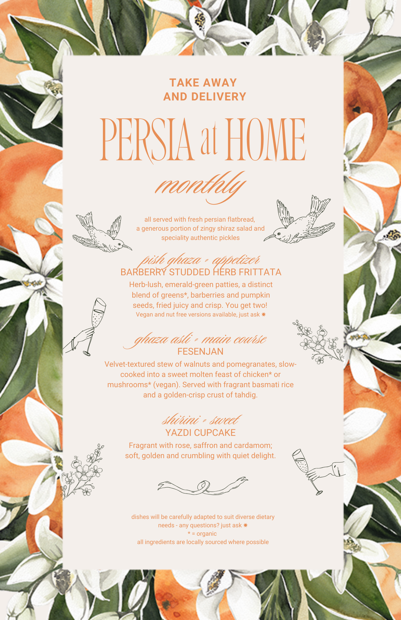 Persia at Home Sample Menu May 2025, by British-Iranian Bristol-based Astrologer and artist Beloved Sara Zaltash.png