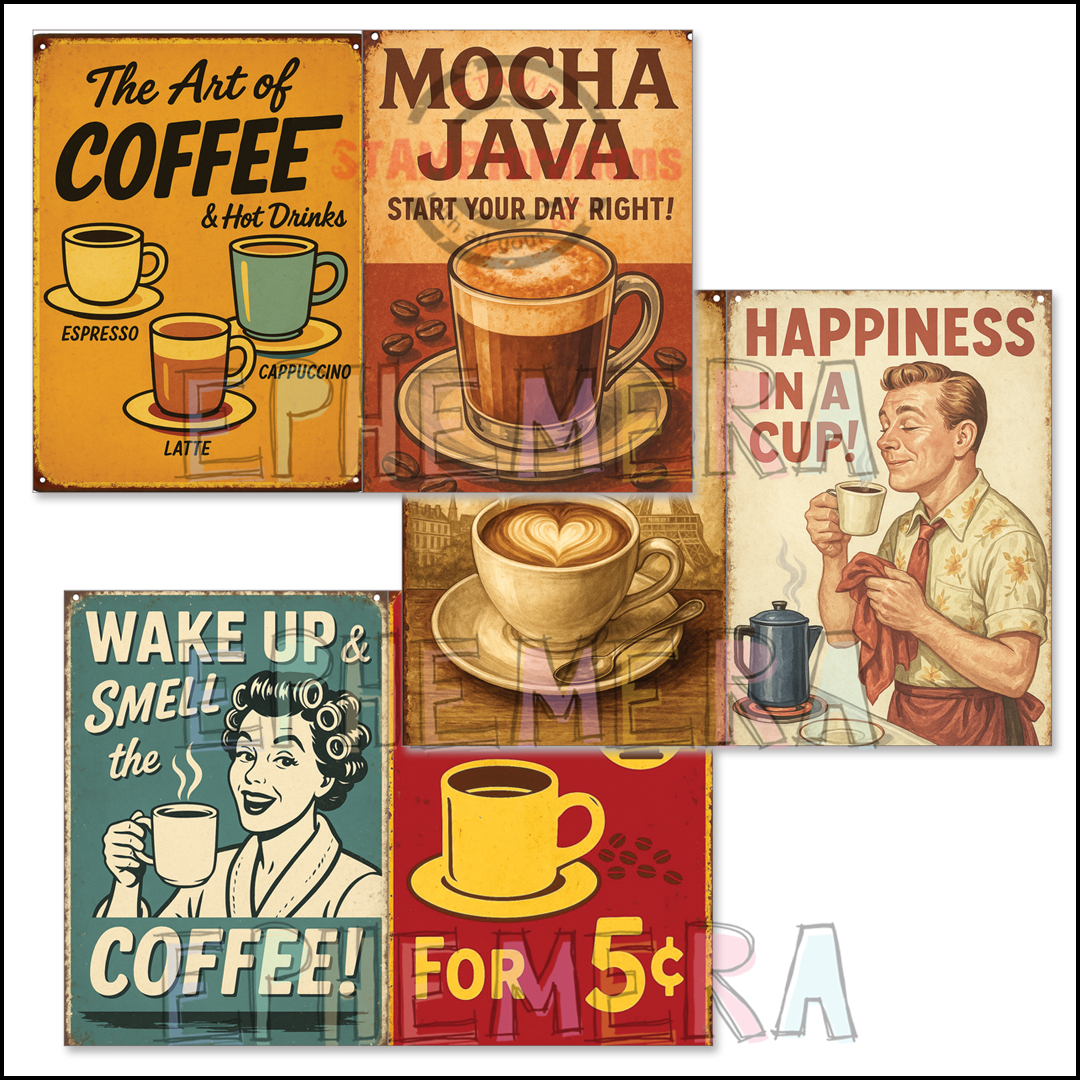 Retro Coffee Signs ATC