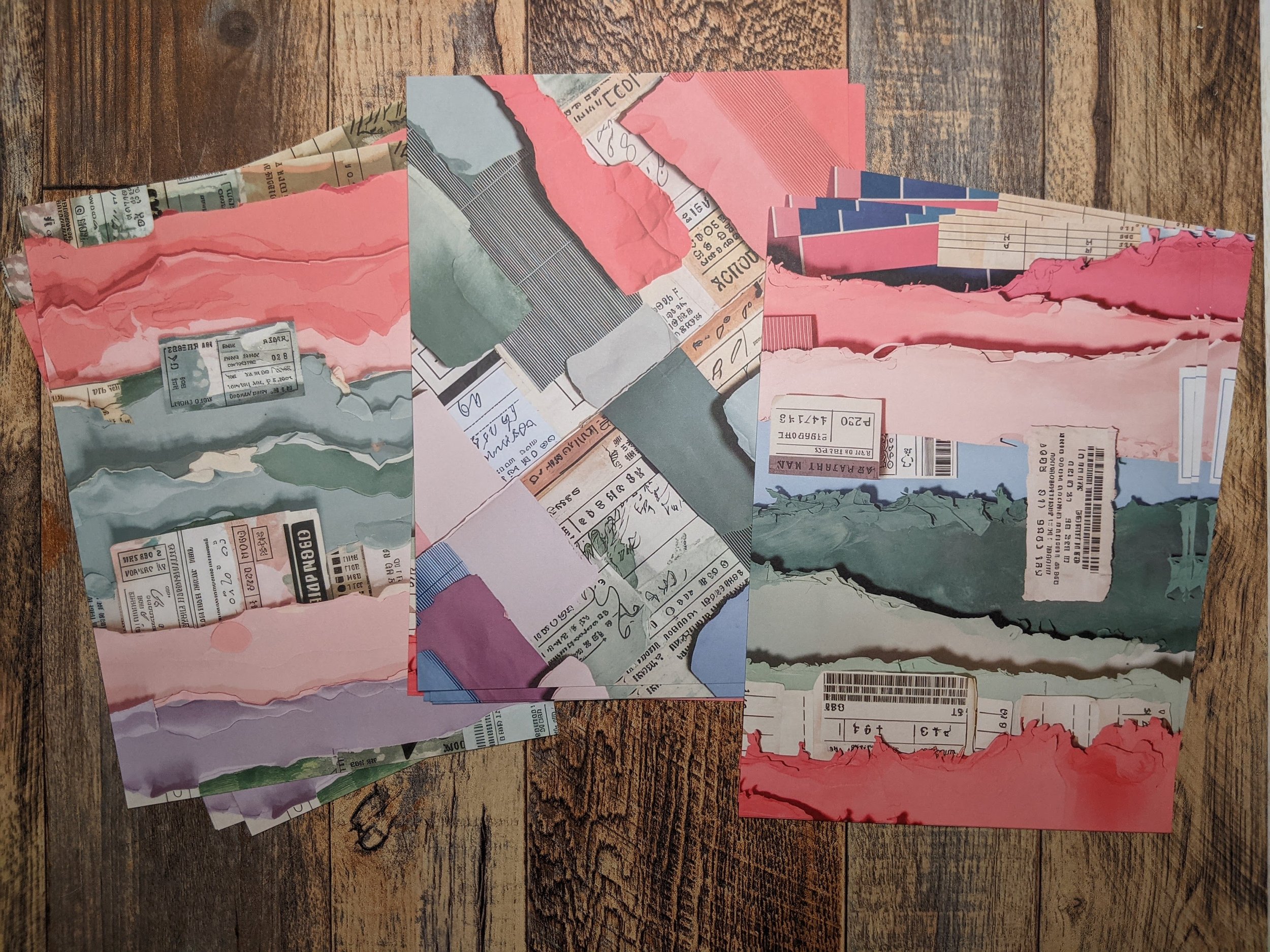Ephemeral Edges: Subtle, torn-paper textures and ticket-stub abstracts.