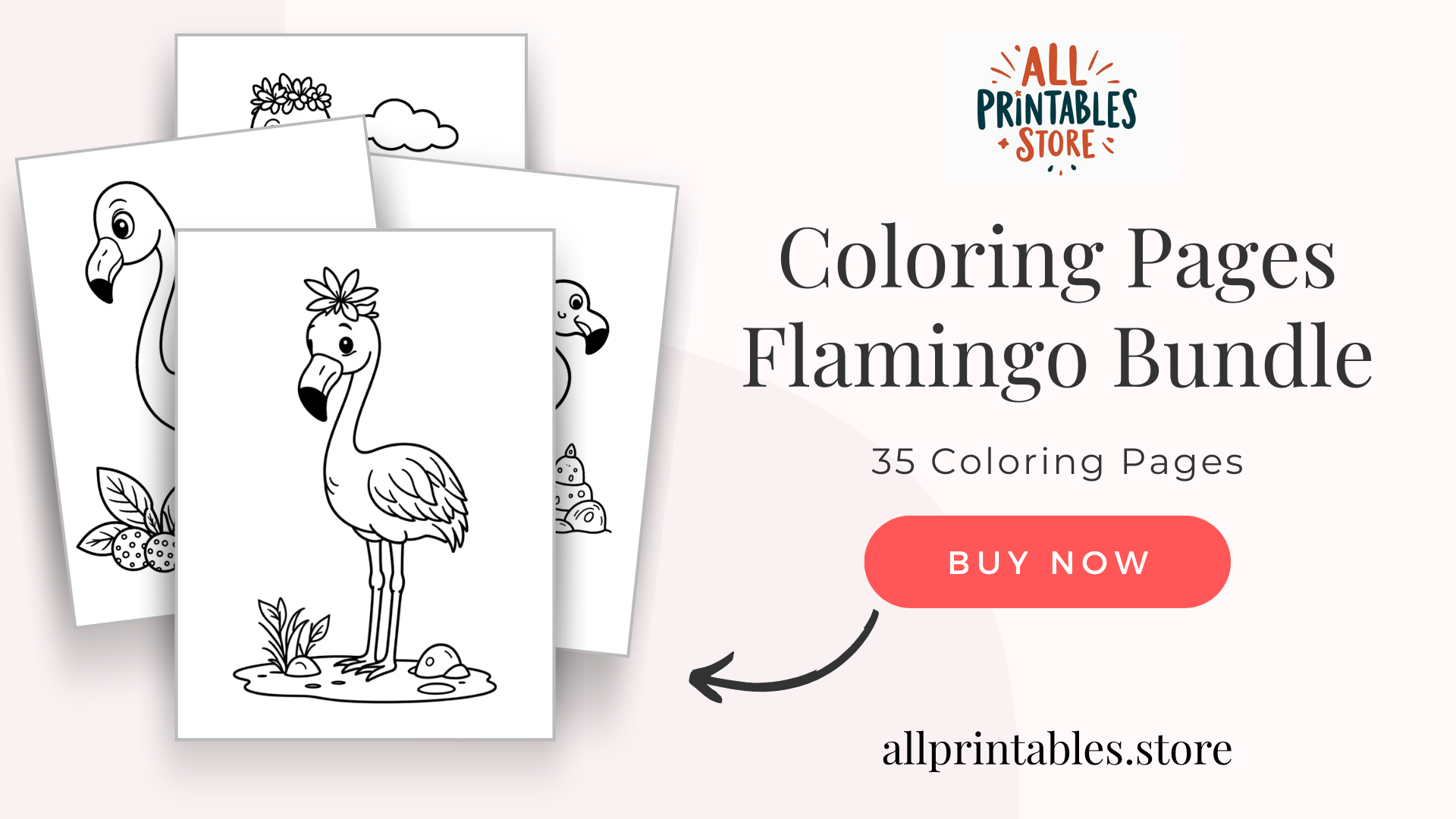 Coloring Pages - Flamingo Bundle - 35 Coloring Pages