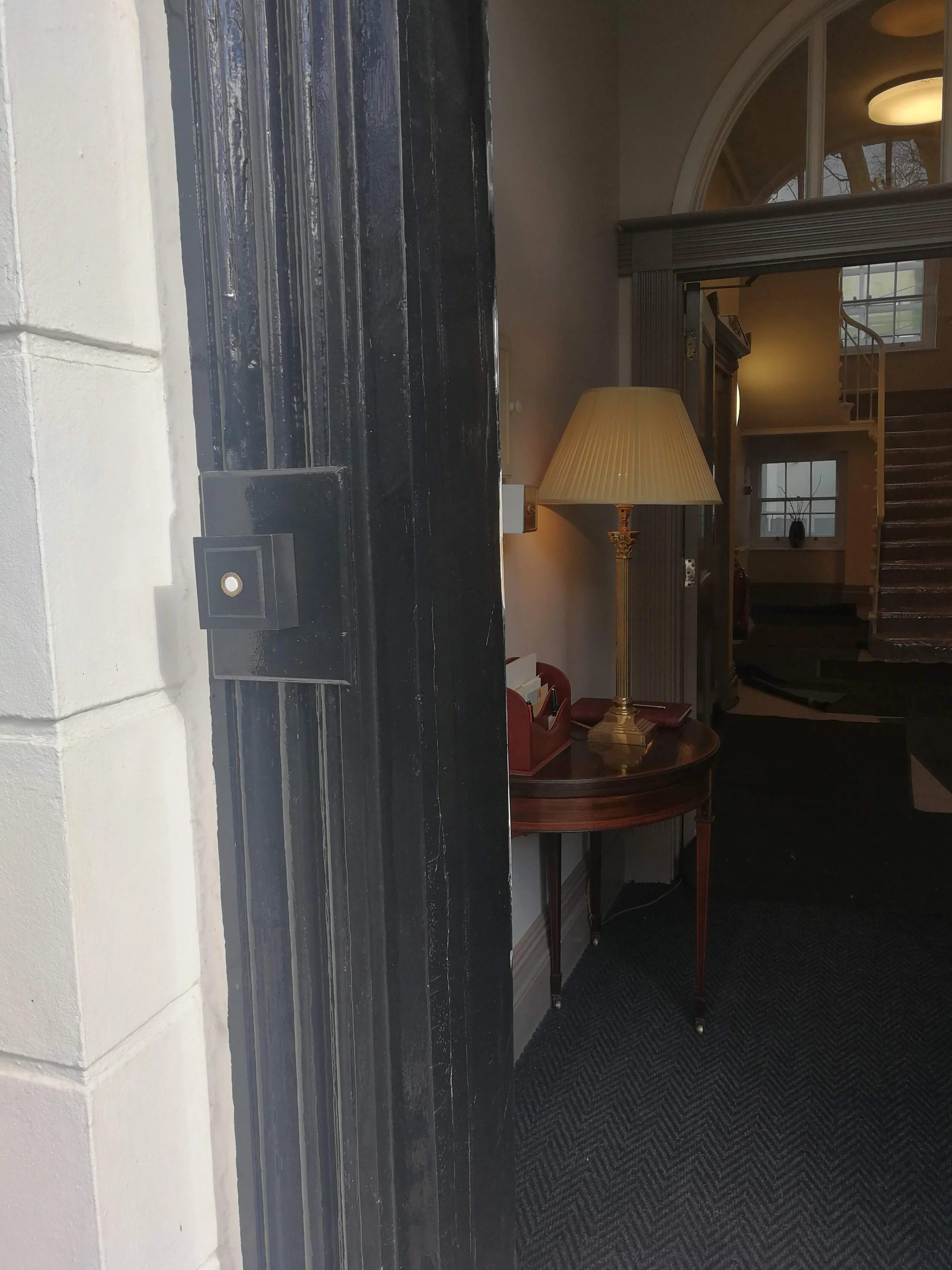 The Crown Season 4 - Modern Door Entry System Cover-Up - Era 1970s/80s