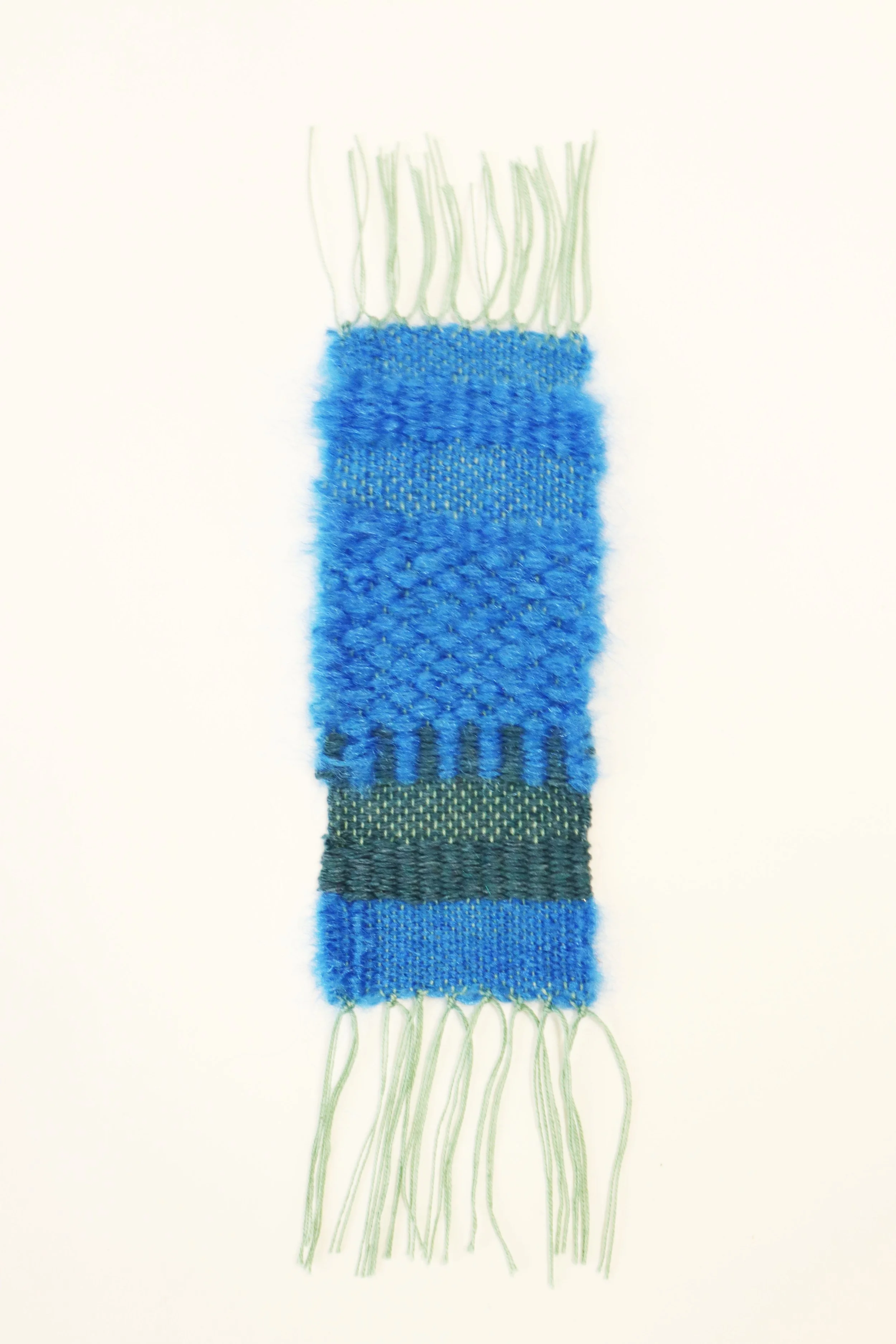 Blue and grey woven bookmark