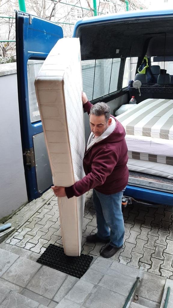 Roman unloading the van