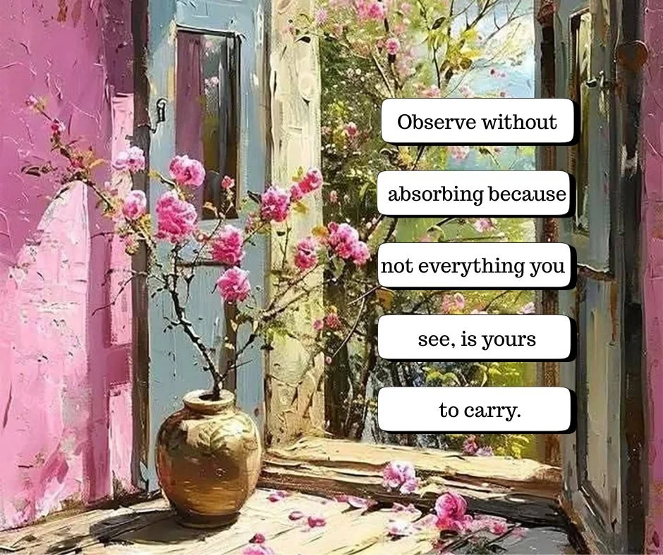 &ldquo;Observe without absorbing.&rdquo;
A gentle reminder for the silly season &mdash; a time when we&rsquo;re often surrounded by family, old patterns, and energies that aren&rsquo;t always ours to carry.

This time of year can stir up a lot&hellip