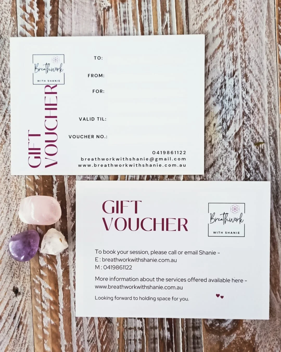 Image of Gift Voucher front and back