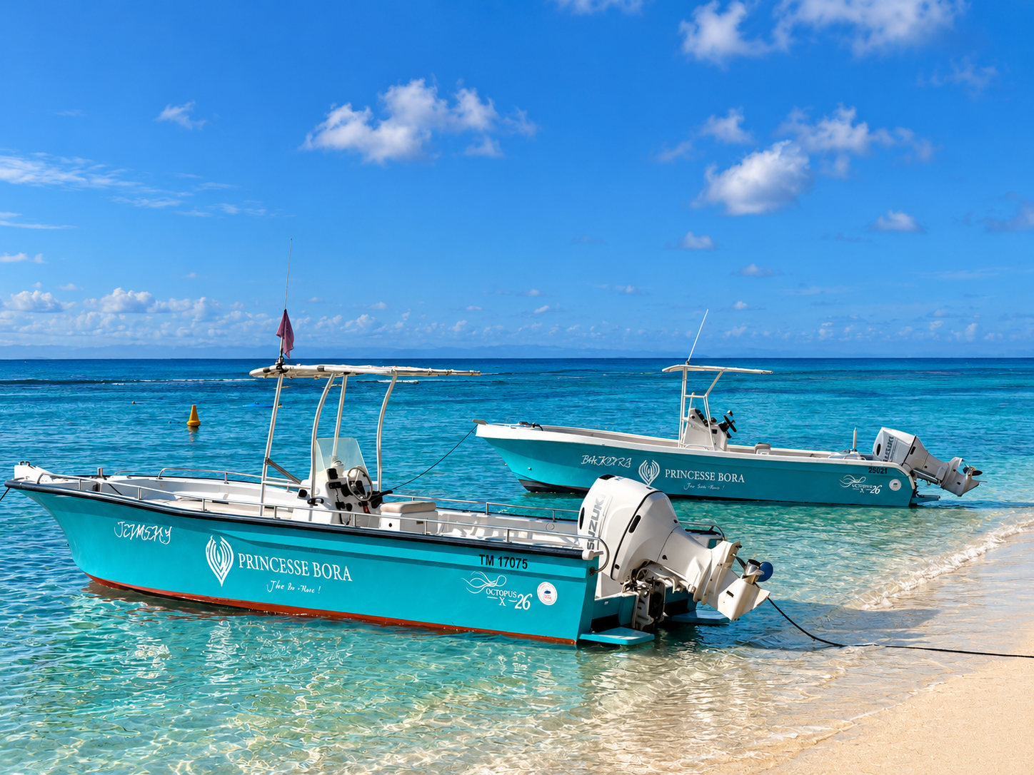 Plage de Sainte-Marie sous les cocotiers, pirogue au bord du lagon