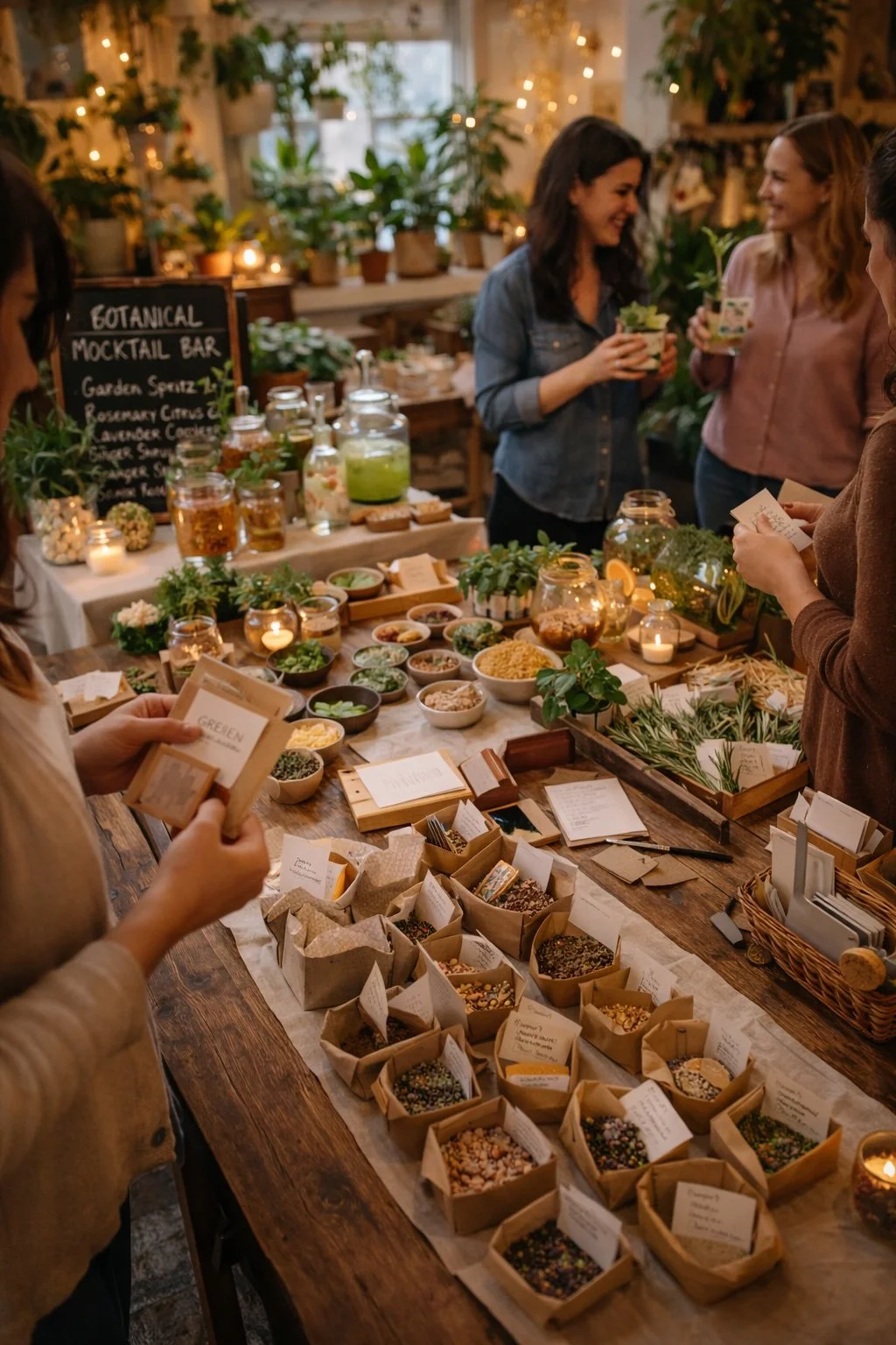 Botanical Mocktail Bar & Seed Swap Social on Thursday, May 7th from 6:30-8:00 pm