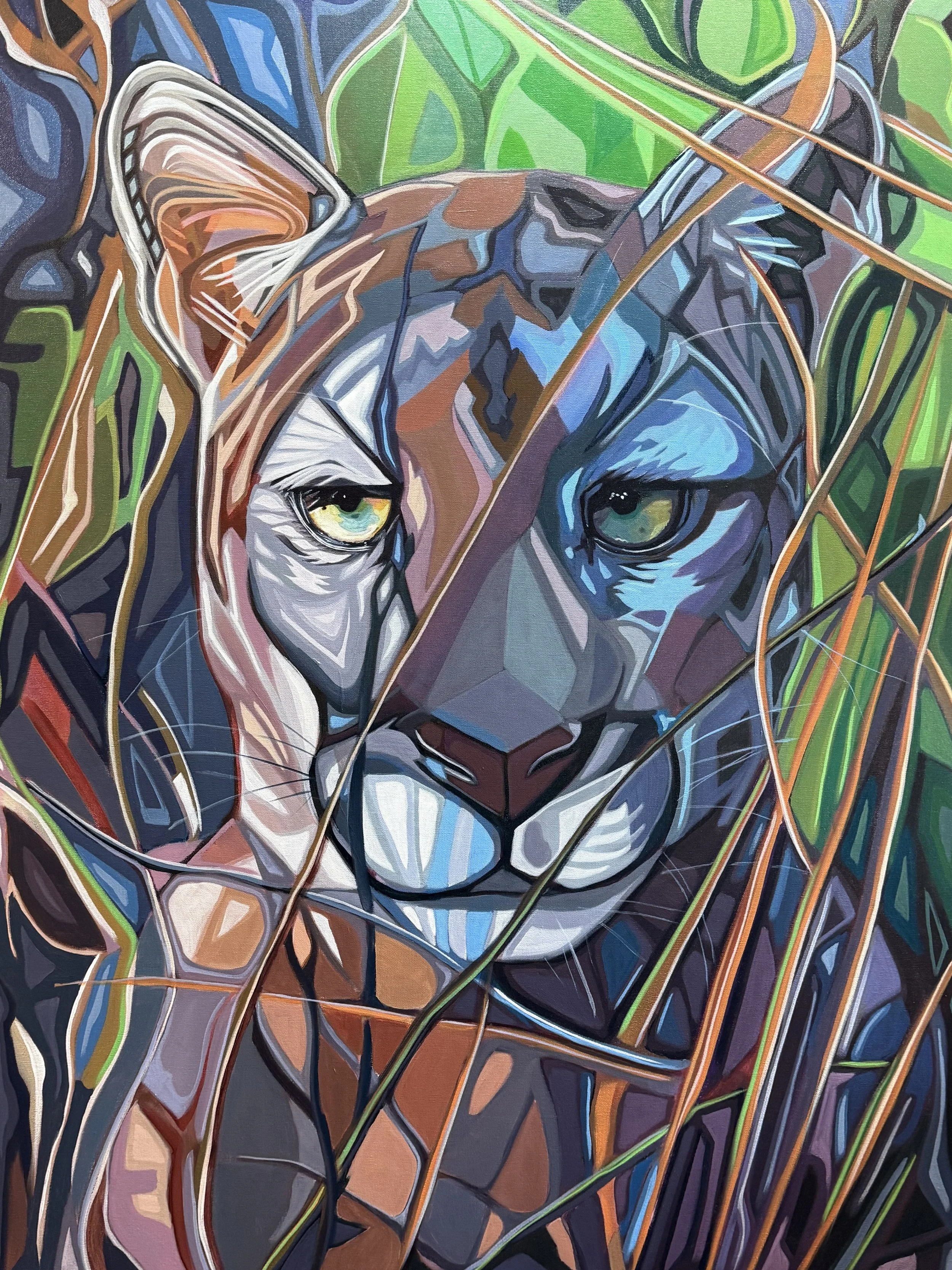 "The Endangered Florida Panther" 48x36 Acrylic on Canvas