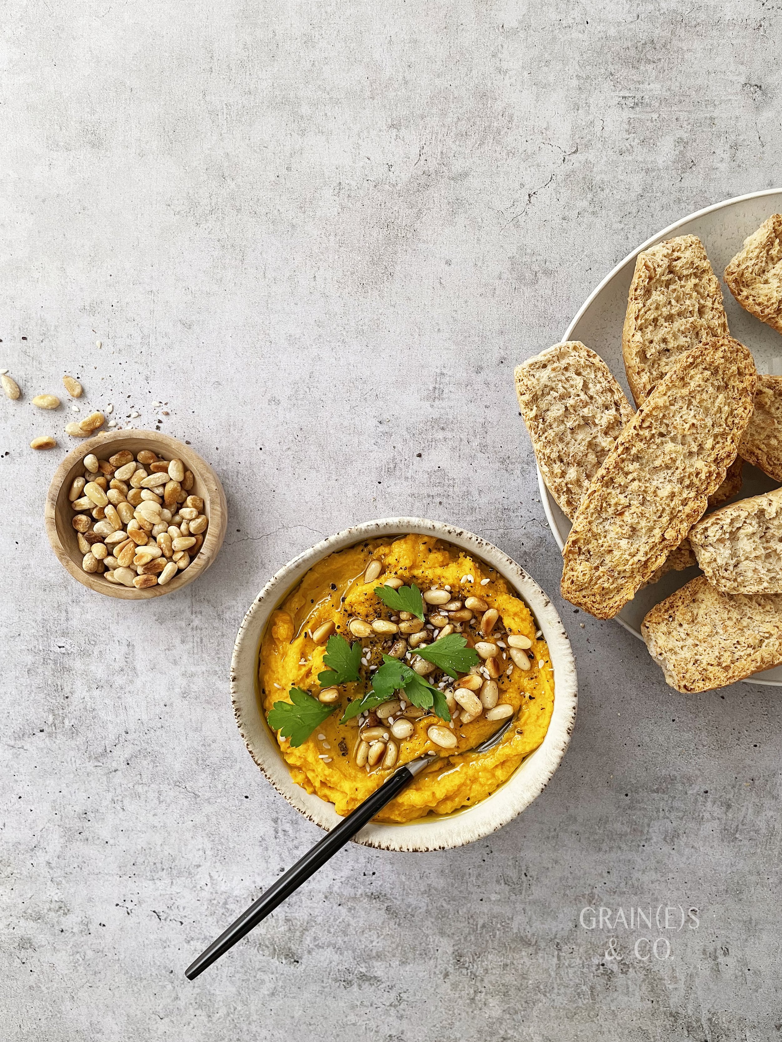 Roasted Carrot &amp; Harissa Hummus