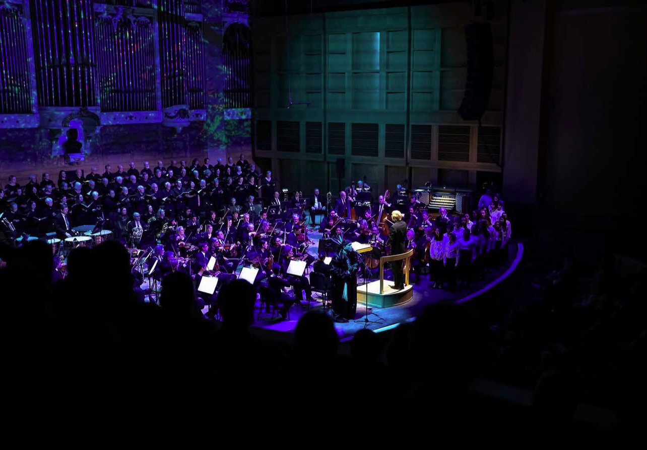 Firefly the Hybrid performs with the Portland Symphony Orchestra at Merrill Auditorium in Portland, Maine