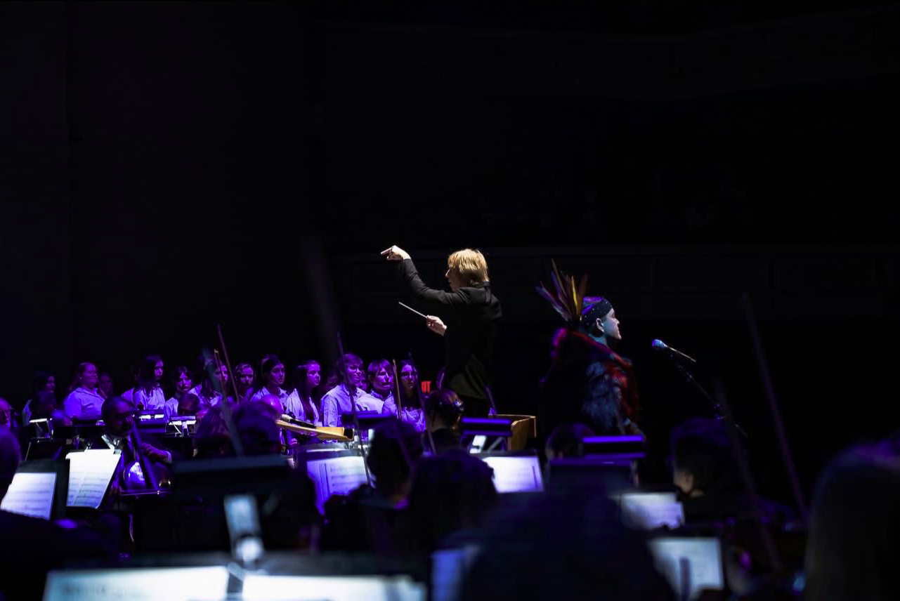 Firefly the Hybrid performs with the Portland Symphony Orchestra at Merrill Auditorium in Portland, Maine