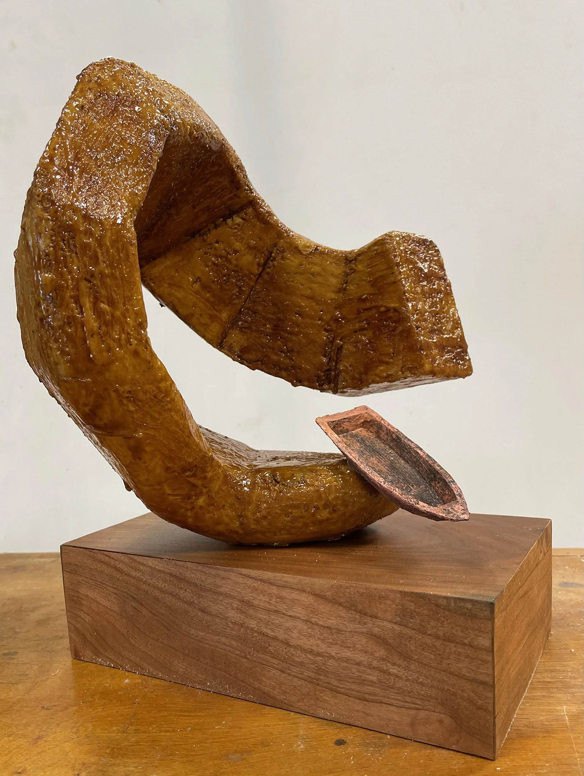 Threatened by a Rogue Wave
wood, shellac, wax, electroformed copper
$500