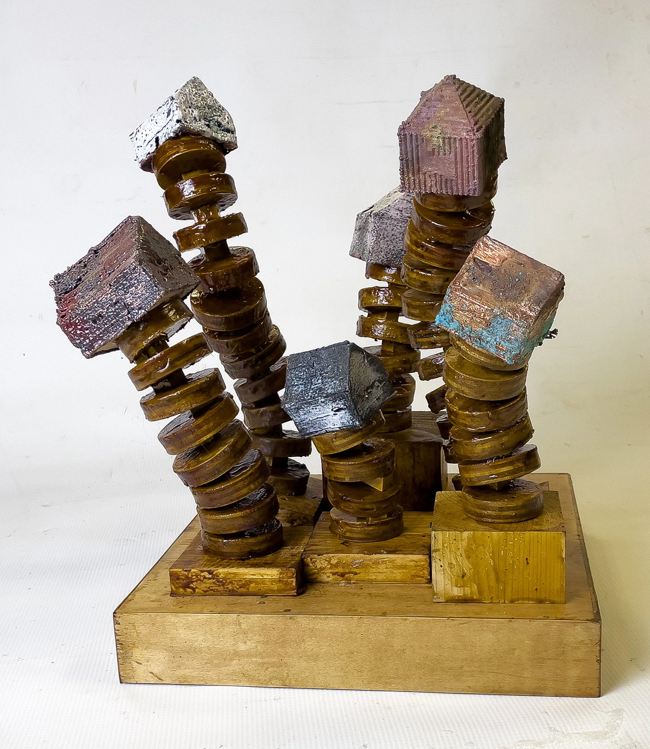 Suburbs
wood, shellac, wax, oil stick, electroformed copper, copper enamel
$500