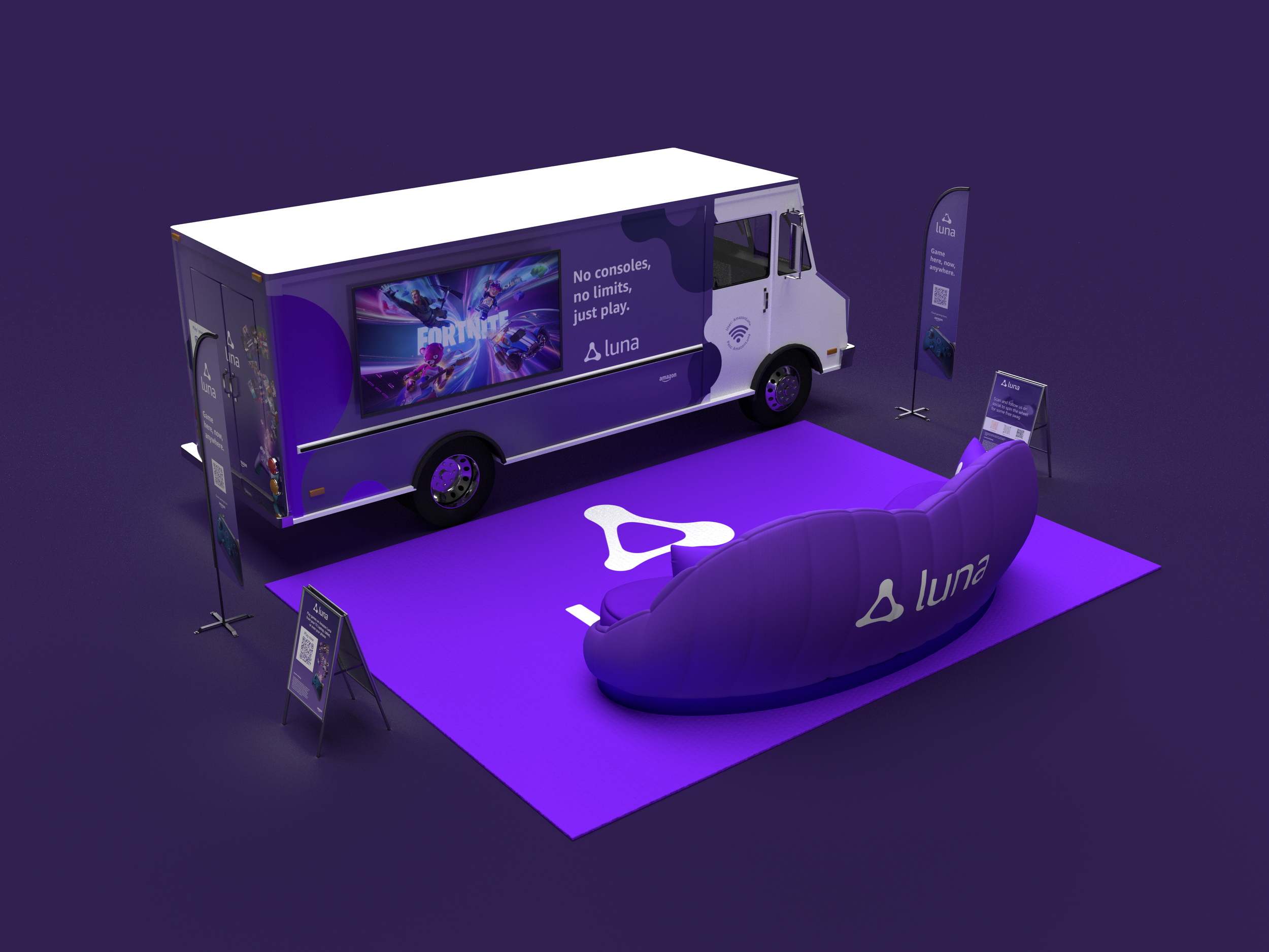 Luna-branded lounge - 3D RENDERS