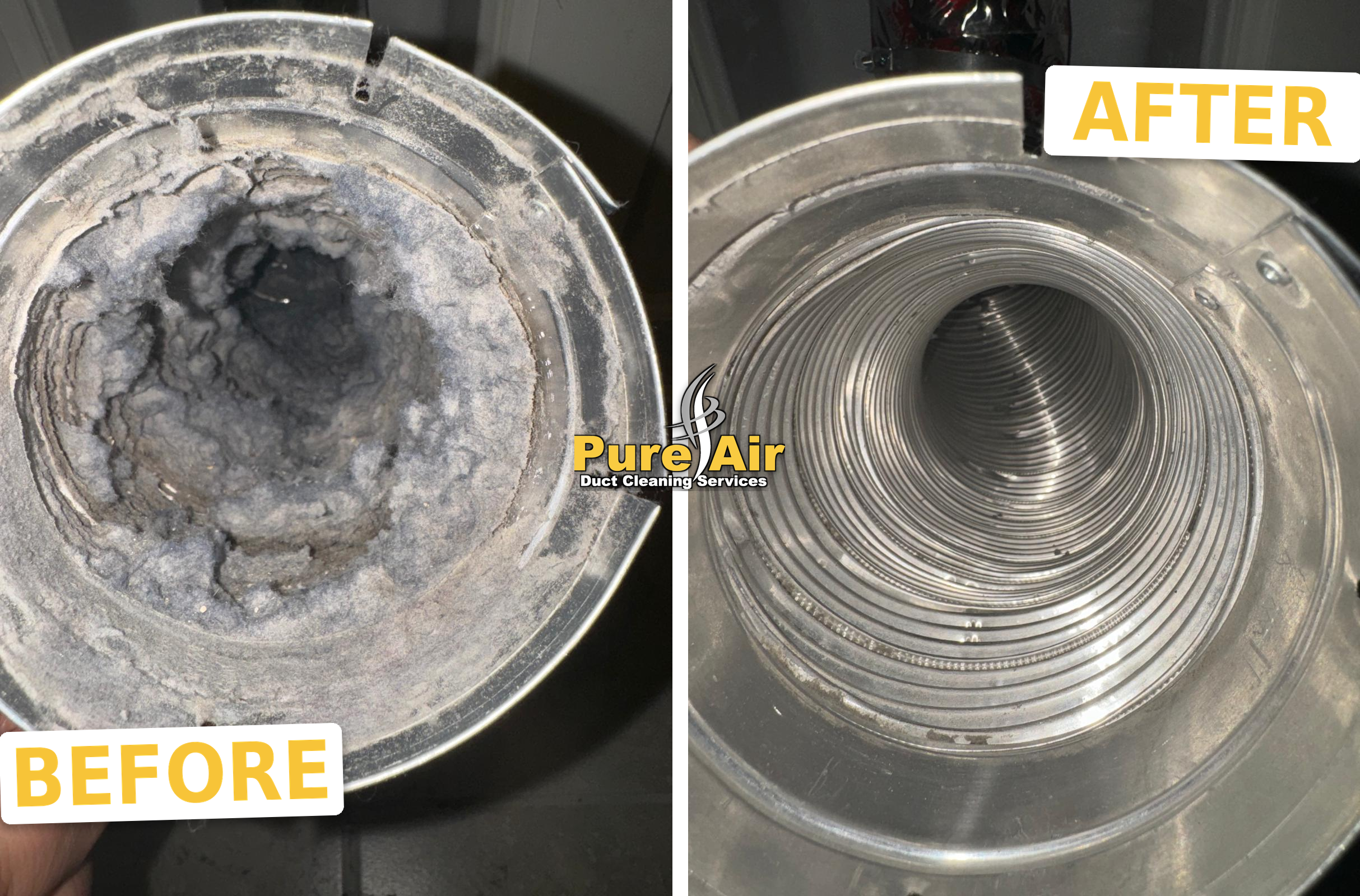residential dryer vent cleaning before and after