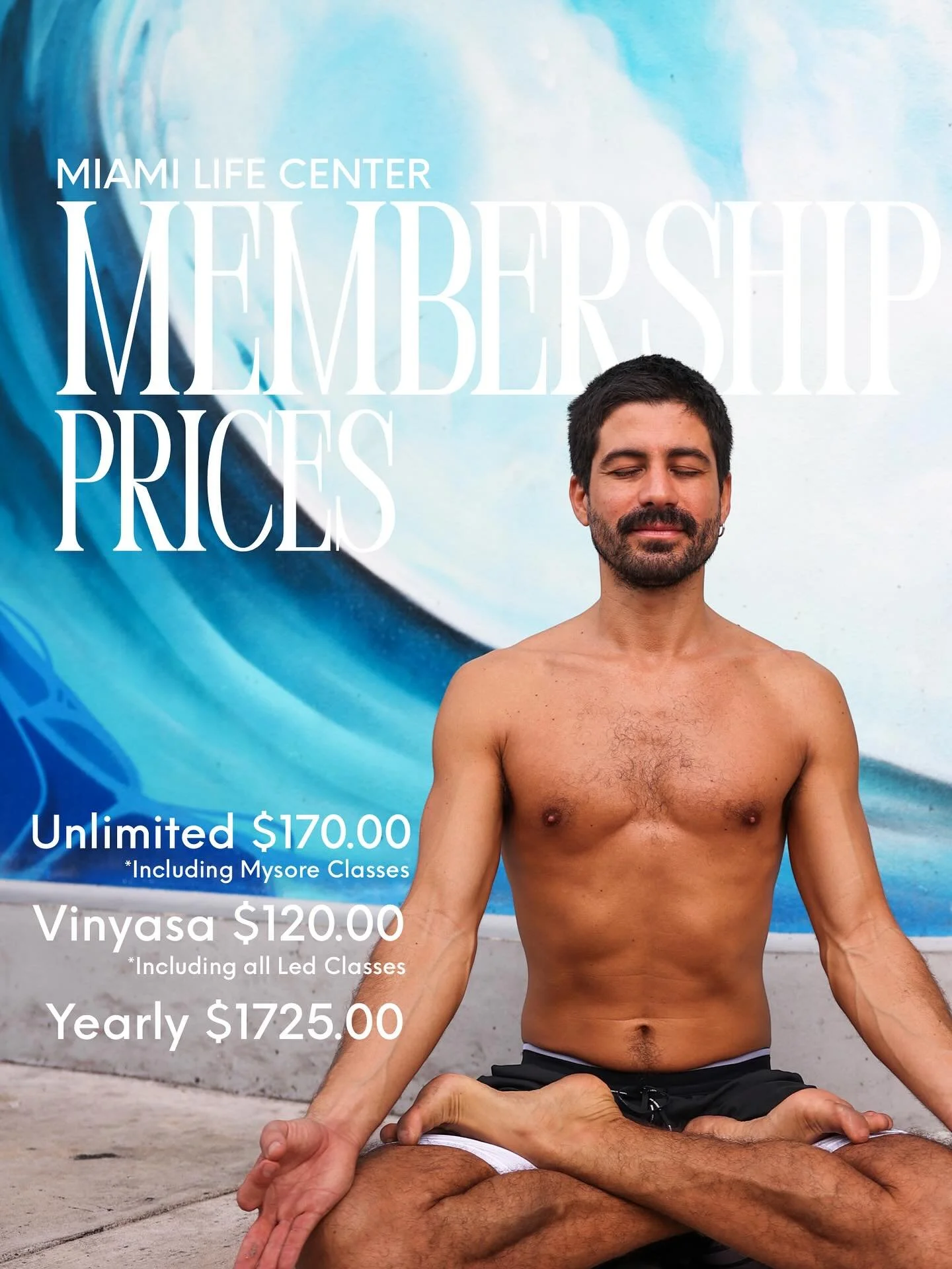 If you love practicing with us at Miami Life Center, one of the best ways to support our community is by switching to one of our memberships. Every membership helps us keep the doors open, take care of our teachers, and continue offering the space an