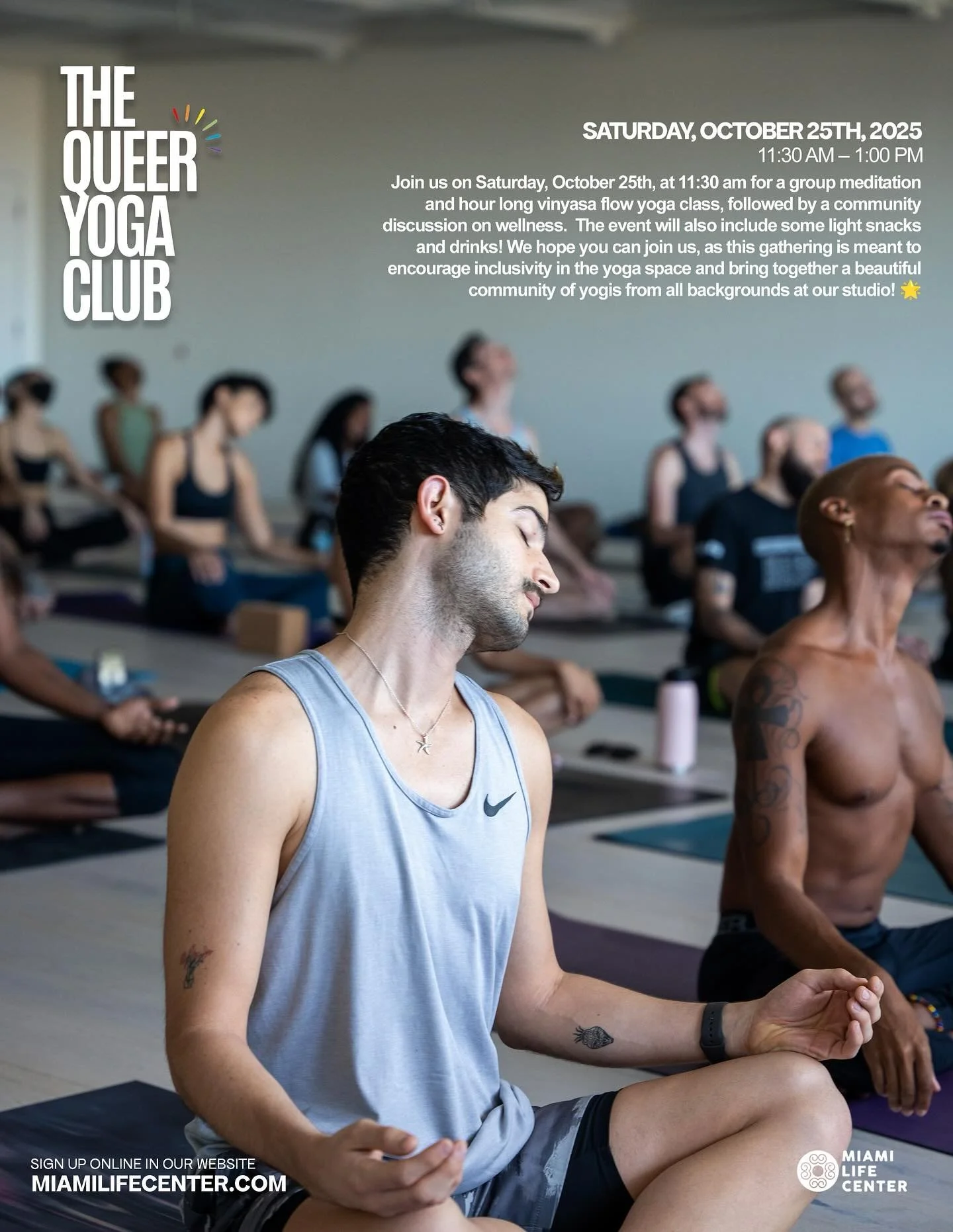 They can destroy the sidewalks but they can erase community 🏳️&zwj;⚧️🏳️&zwj;🌈 come join us for the next Queer Yoga Club at @miamilifecenter and online via @omstarsofficial 

Join us on Saturday, October 25th, at 11:30 am for a group meditation and