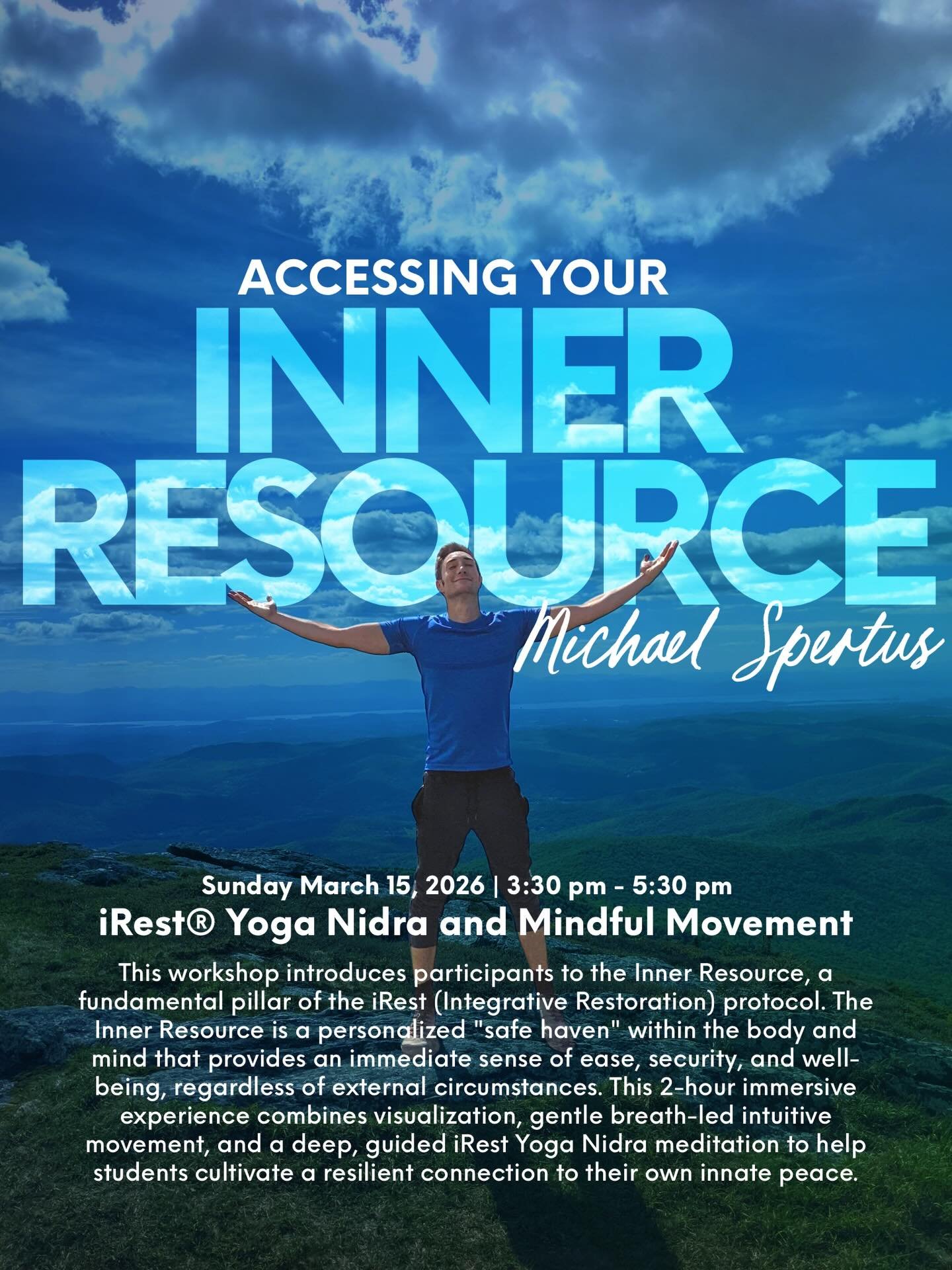 In our fast-paced world, we often look for external solutions to internal stress. This workshop introduces participants to the Inner Resource, a fundamental pillar of the iRest (Integrative Restoration) protocol. The Inner Resource is a personalized 