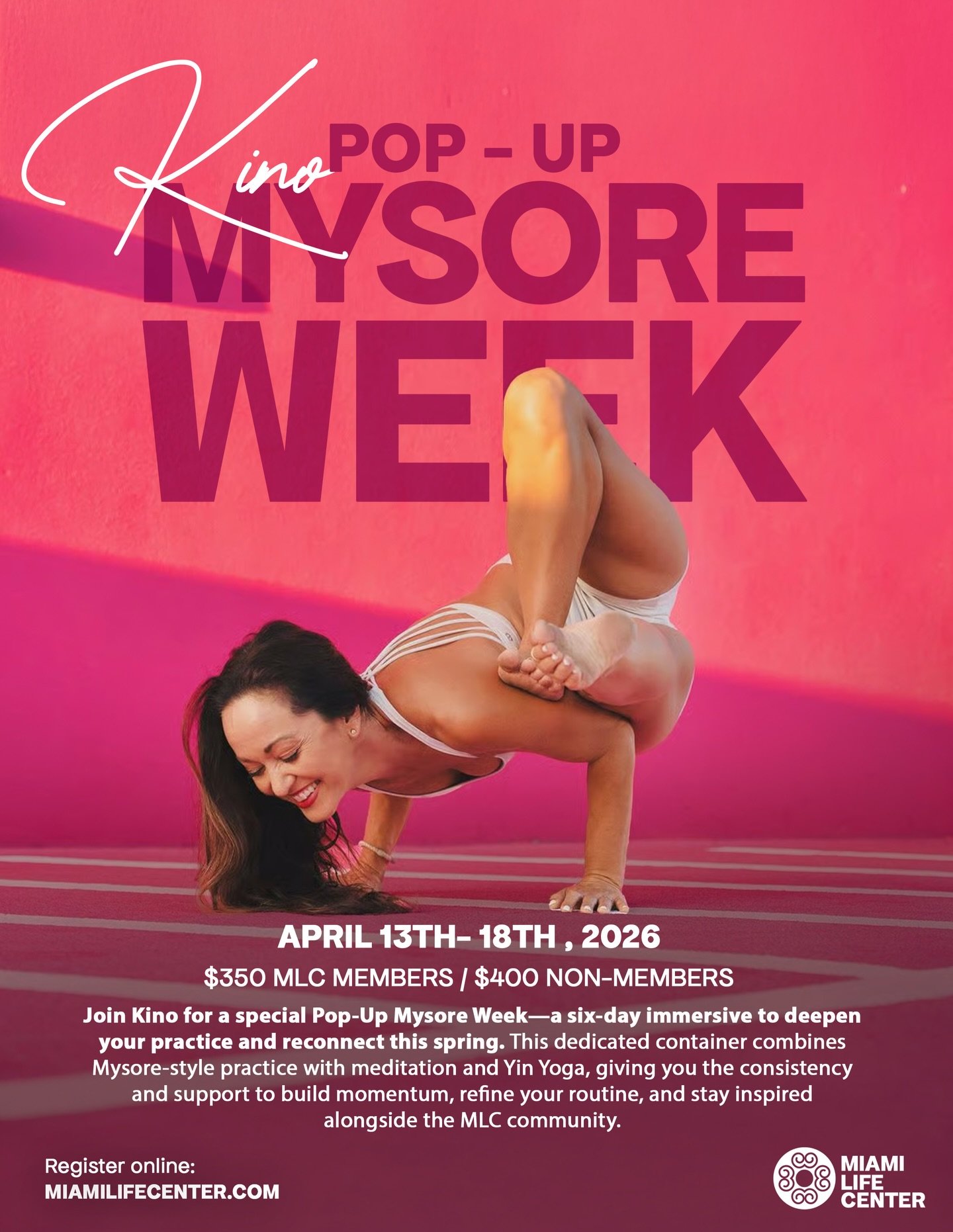 Join Kino for a special Pop-Up Mysore Week&mdash;a six-day immersive to deepen your practice and reconnect this spring.

This dedicated container combines Mysore-style practice with meditation and Yin Yoga, giving you the consistency and support to b