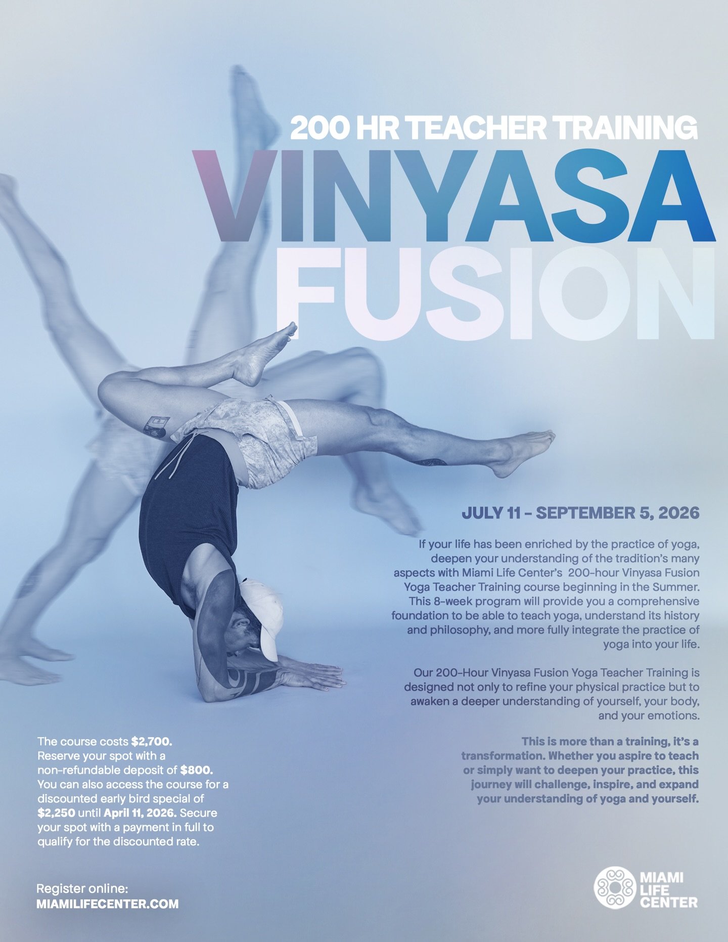 Our Vinyasa Fusi&oacute;n 200Hrs Training is Back!!!! 🔥🤍 Join @josepharmstrongyoga @edgarinmotion @nrmlyoga @emilia_wholesometraining and amazing guest teachers in this unforgettable experience! 

July 11 to September 5, 2026

This 8-week program w