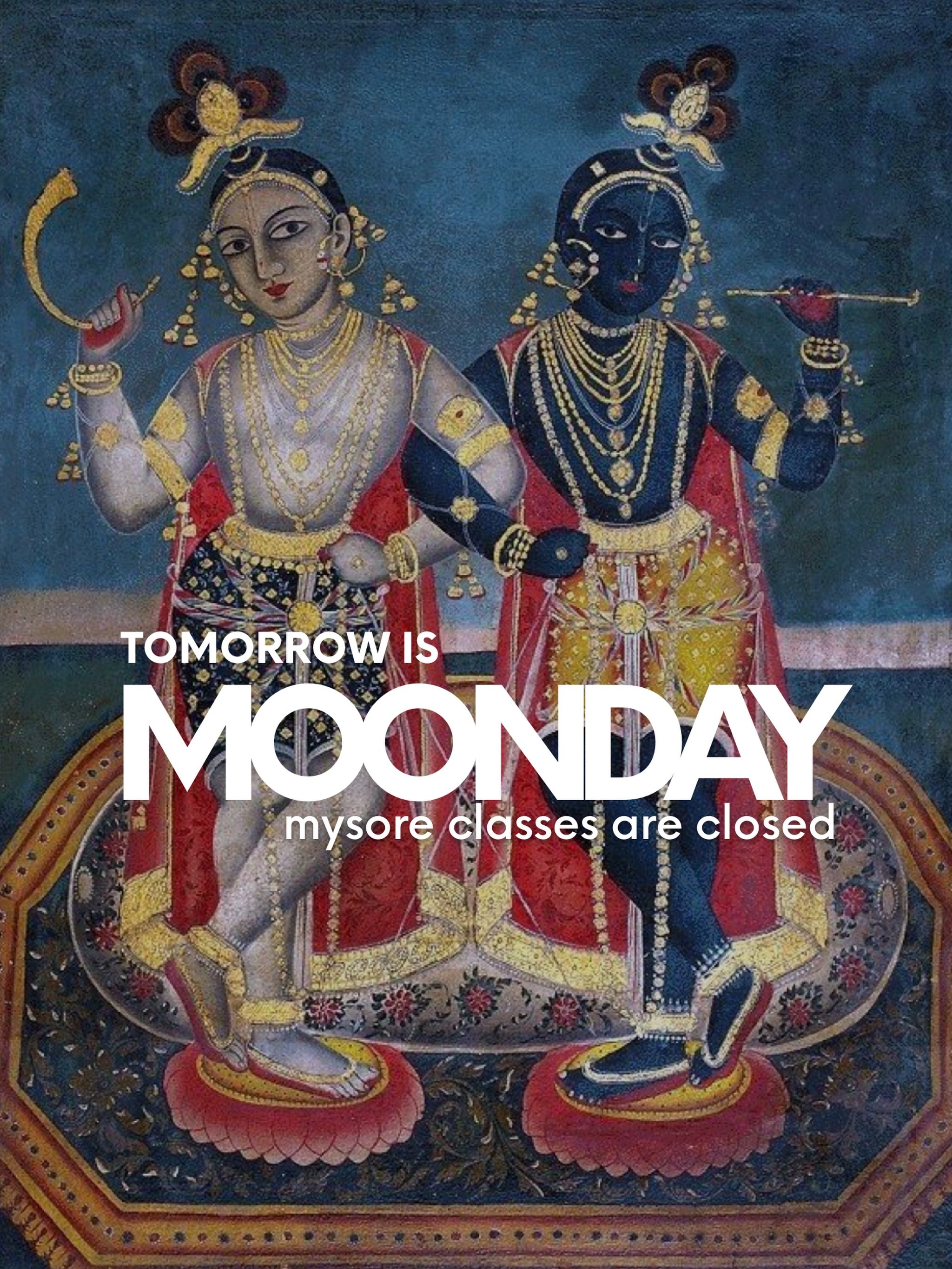 Tomorrow is Moonday so Morning Mysore classes will be closed. Check the schedule for tomorrow:

8:45 AM-9:45 AM EDT
Pranayama with Edgar Navarro (Online only)
@edgarinmotion 

10:00 AM-11:00 AM EDT
Vinyasa Flow with Shannon Sollars- White (Wynwood)
@