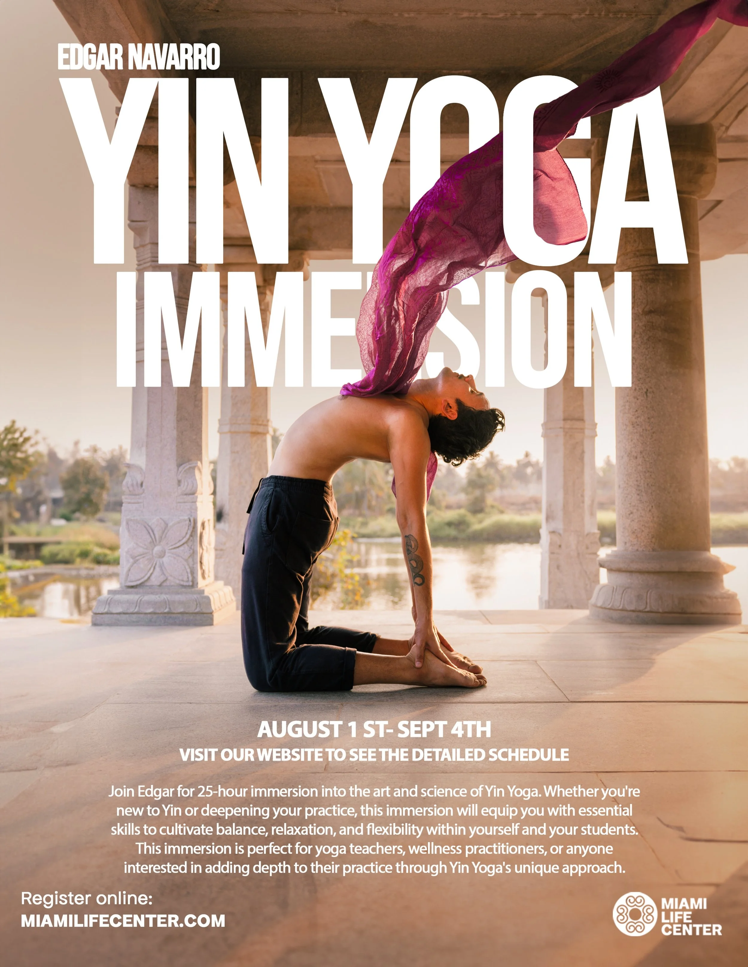 Join Edgar for 25-hour immersion into the art and science of Yin Yoga. Whether you&rsquo;re new to Yin or deepening your practice, this immersion will equip you with essential skills to cultivate balance, relaxation, and flexibility within yourself a