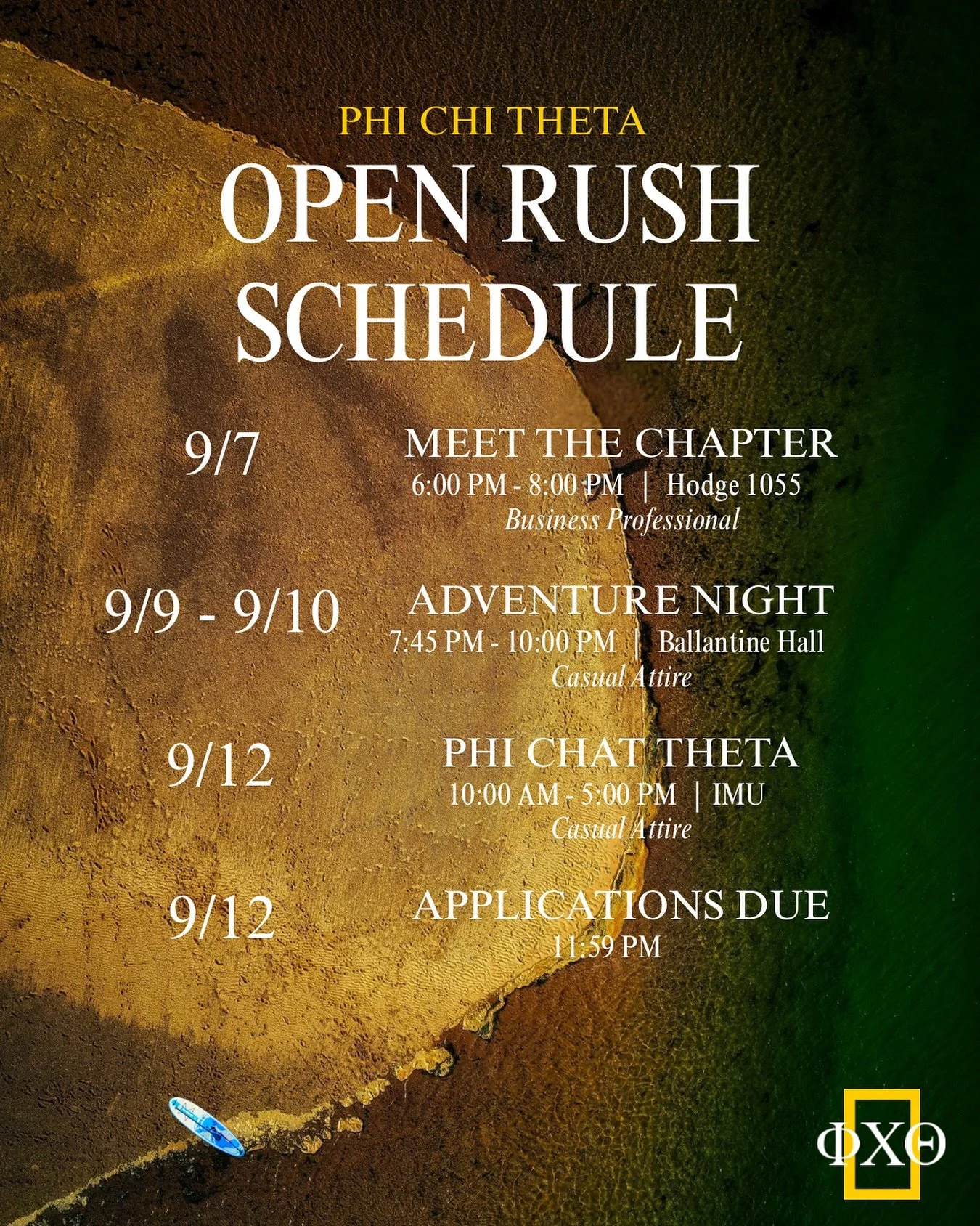 Here is our Open Rush Schedule!! Be sure to join us for these events! We cannot wait to get things started. 🚞