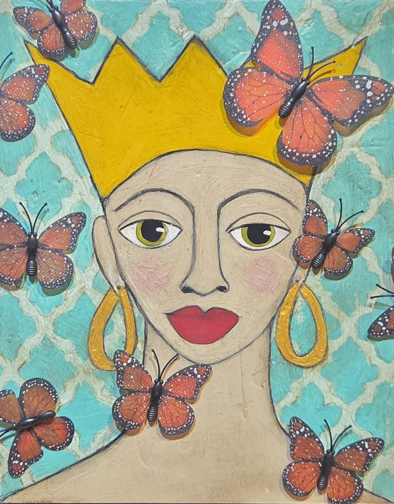 MA482- Tend Your Garden and the Butterflies Will Come, 8x10, mixed media