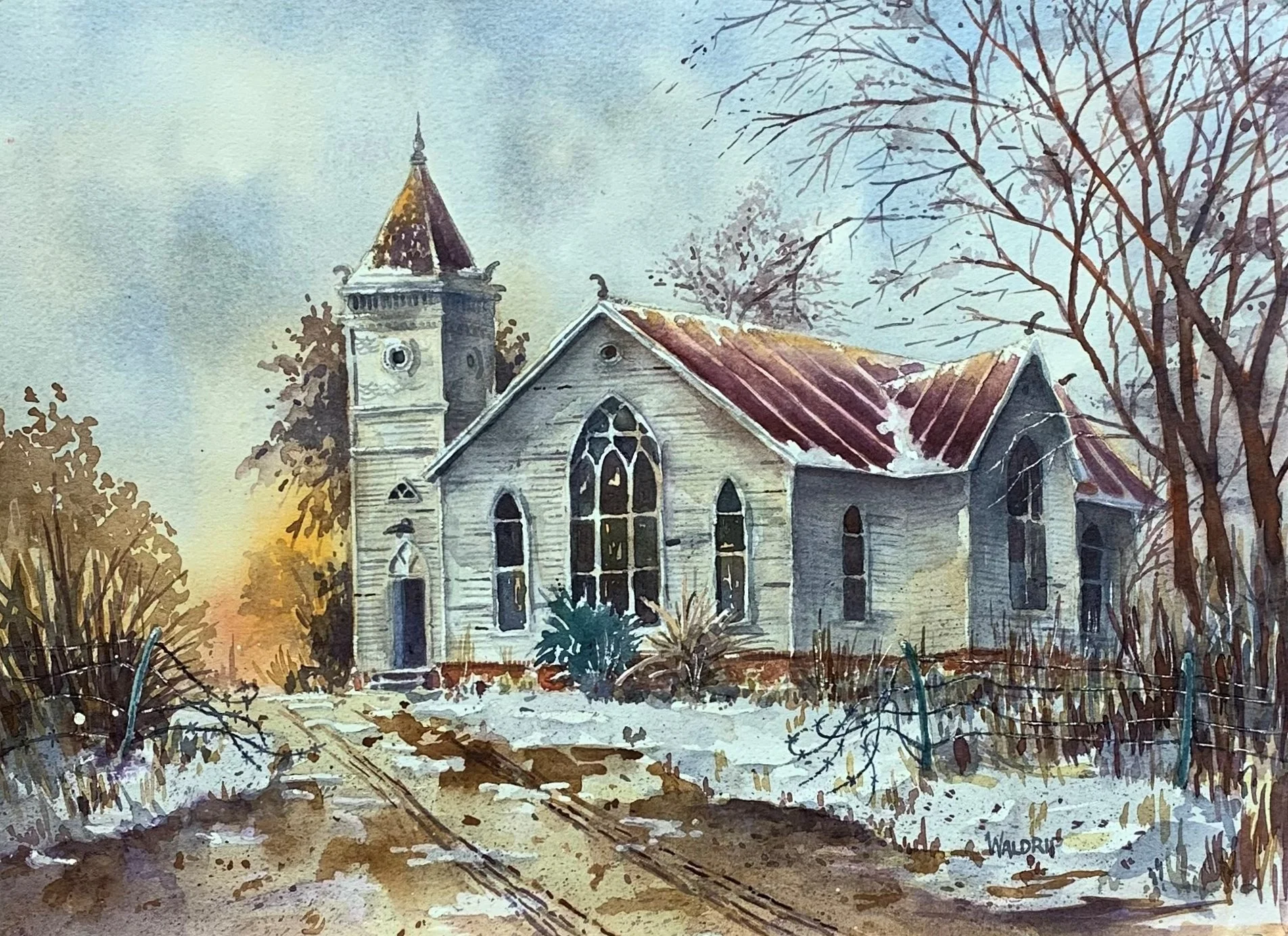 DW320- Cold Winter of Discontent, 17x13, watercolor