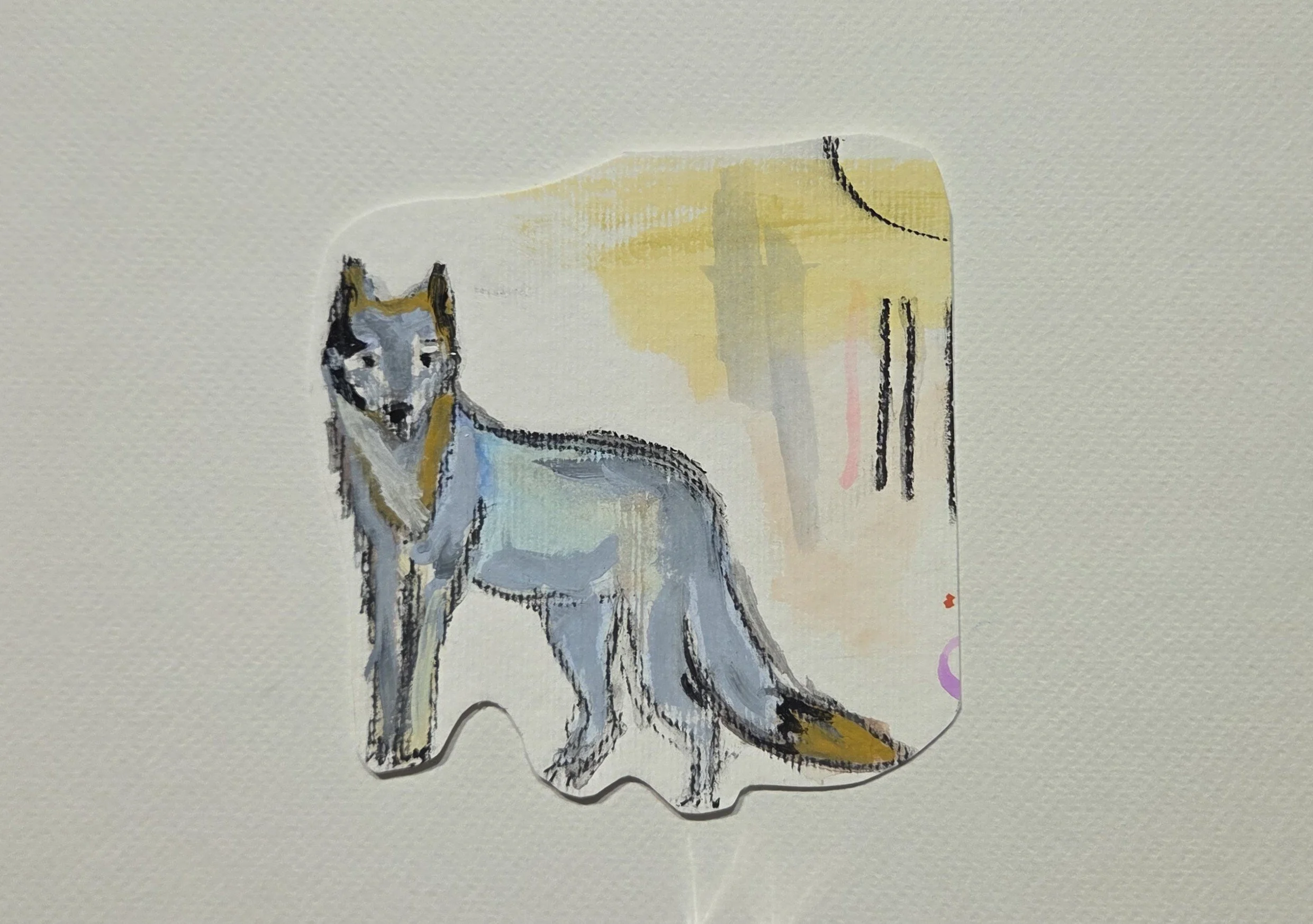 AWS216- Menagerie II, 8x6, mixed media on paper
