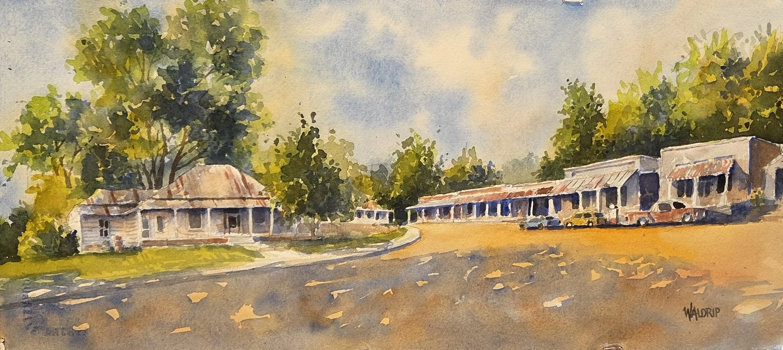 DW472- The Town of Taylor, 18x8, watercolor