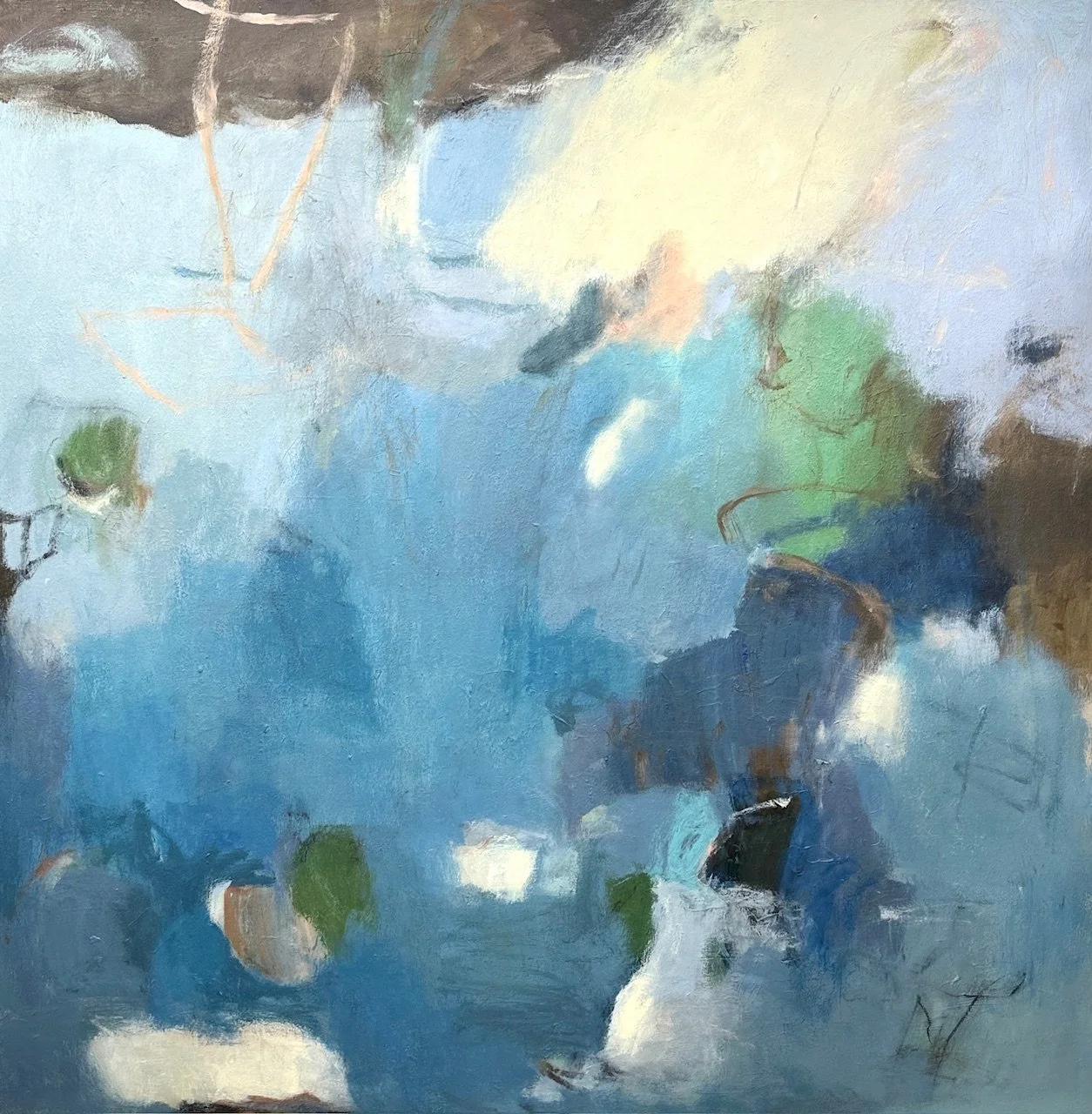 DS214- Blue, Blue Bayou, 48x48, acrylic on canvas