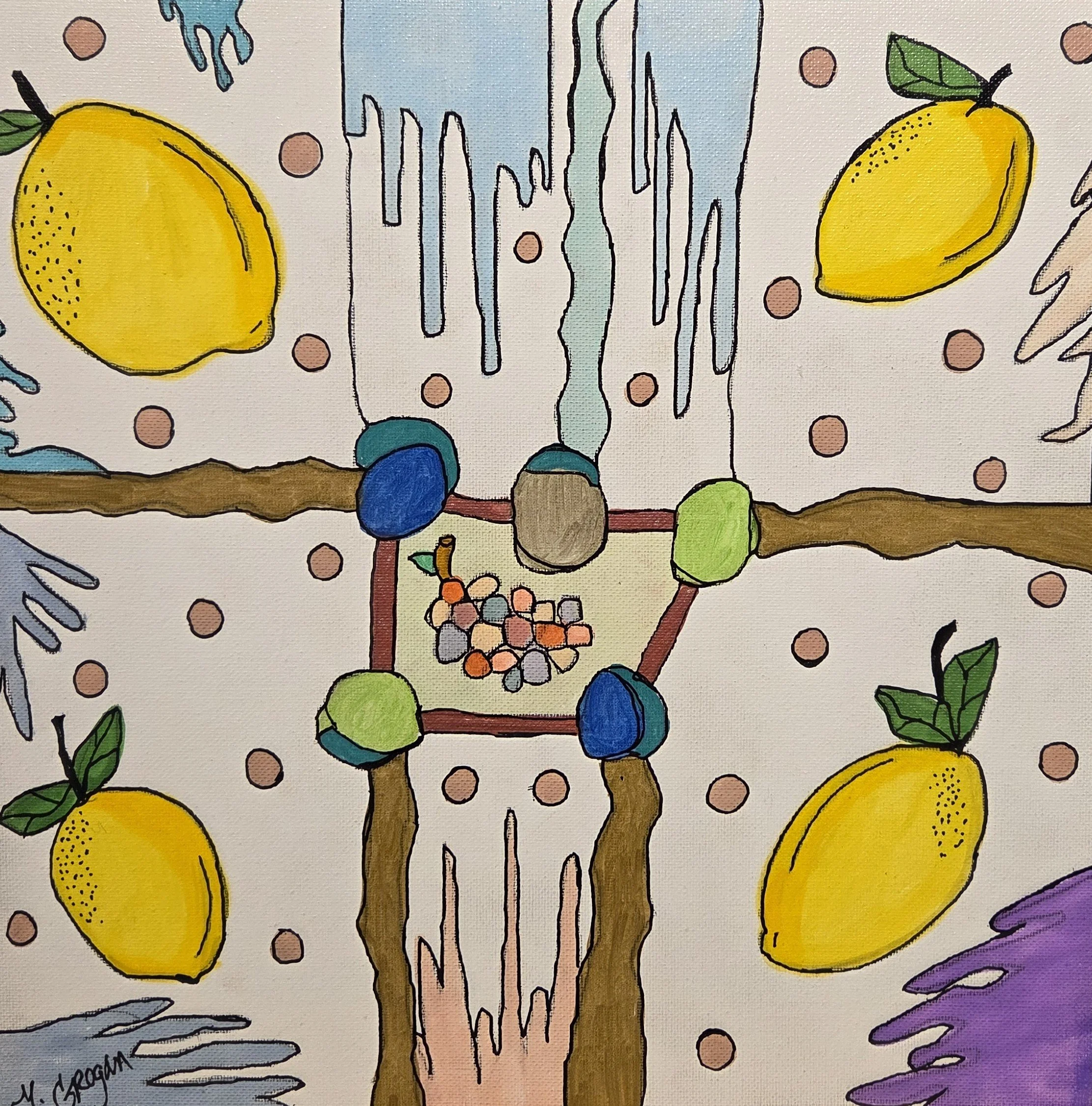 MG095- In Every Corner, 12x12, mixed media