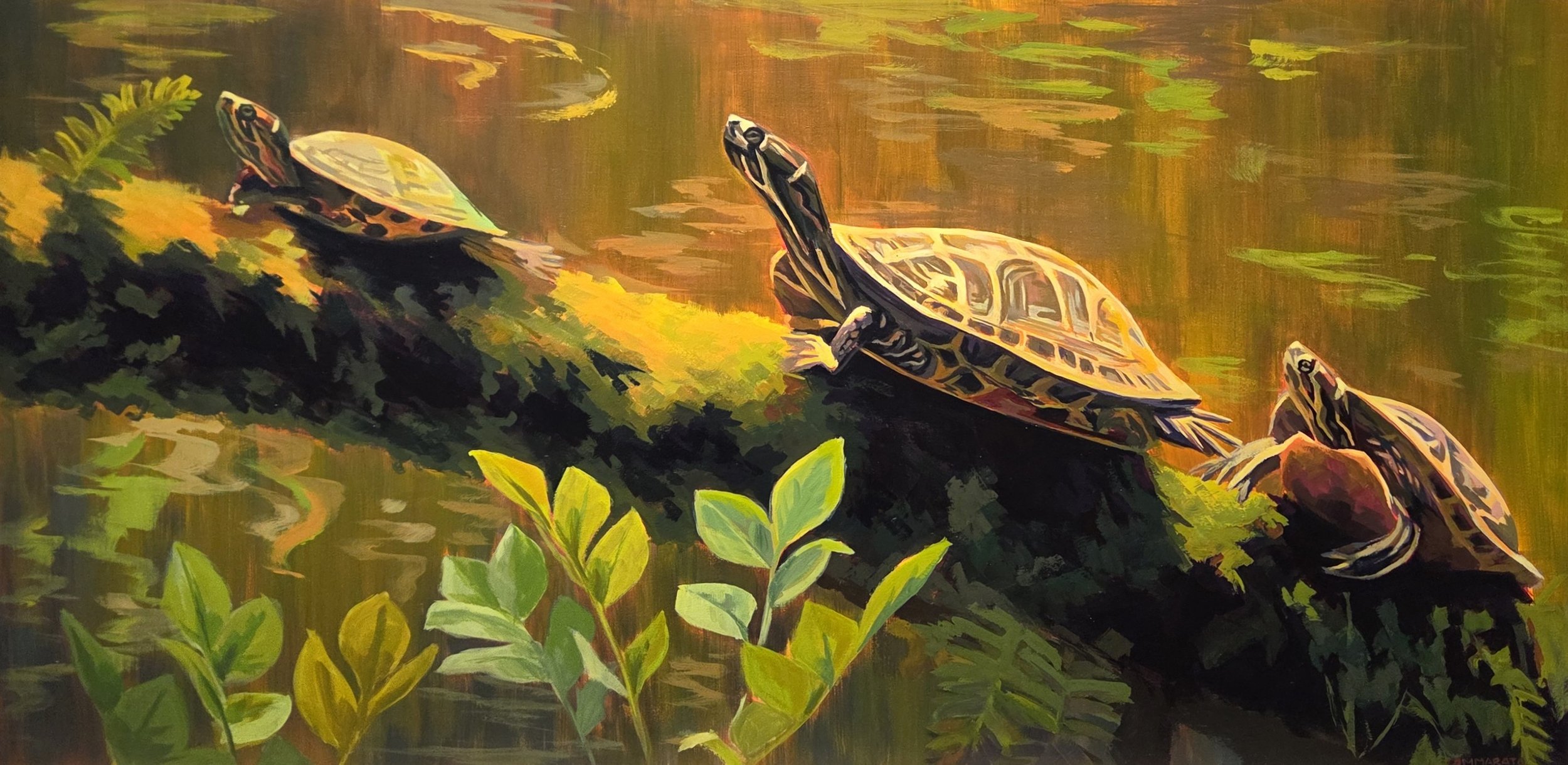 LC052- Taking My Time, 36x18, acrylic on board