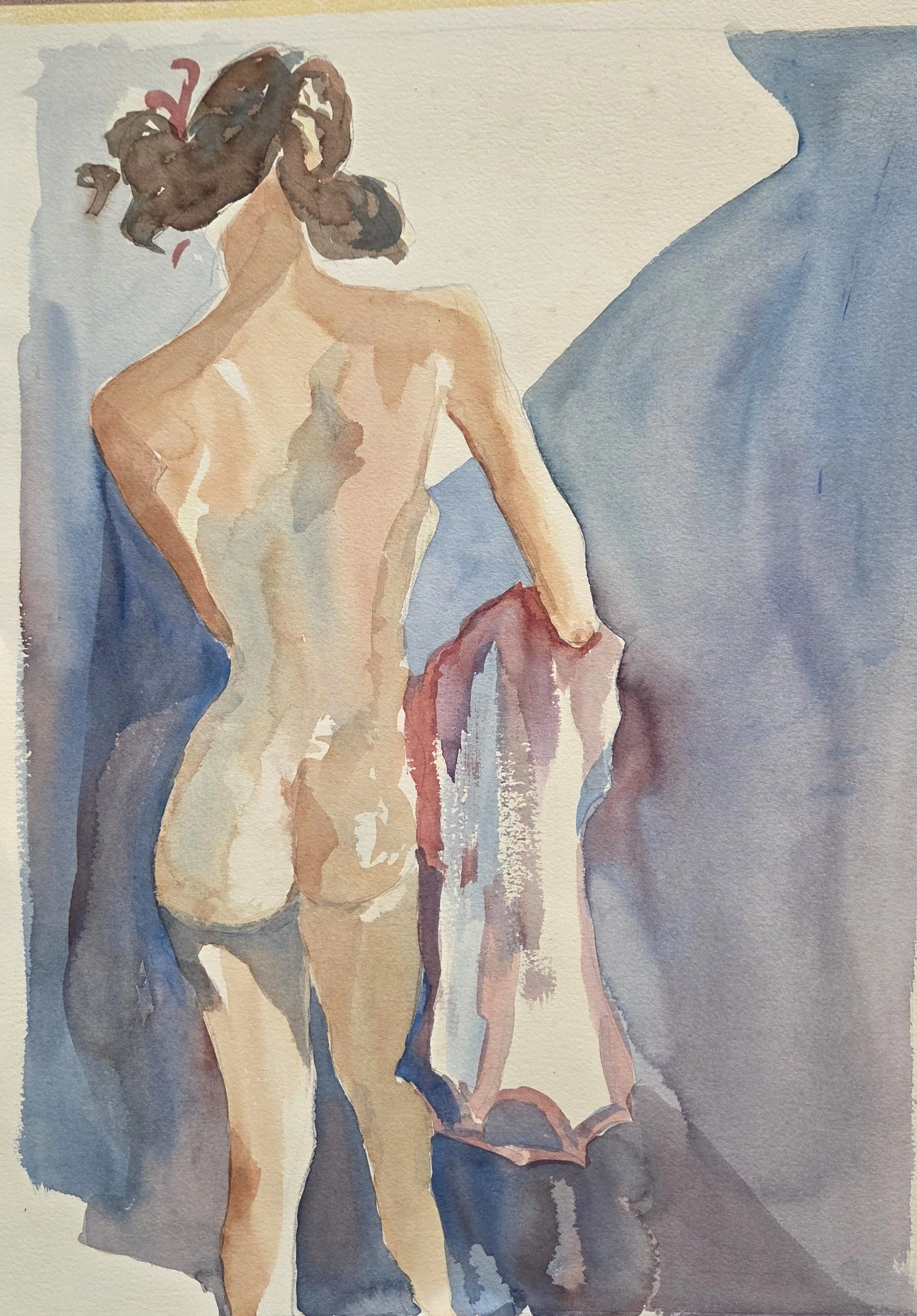 EG006- Pigtails, 15x20, watercolor