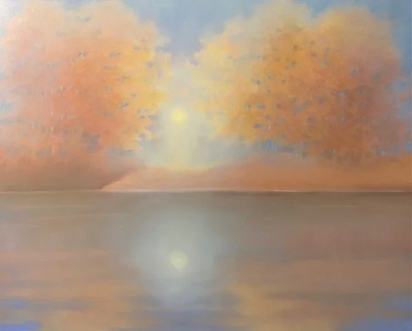PHA002- Foggy Moon, 60x48, oil on canvas
