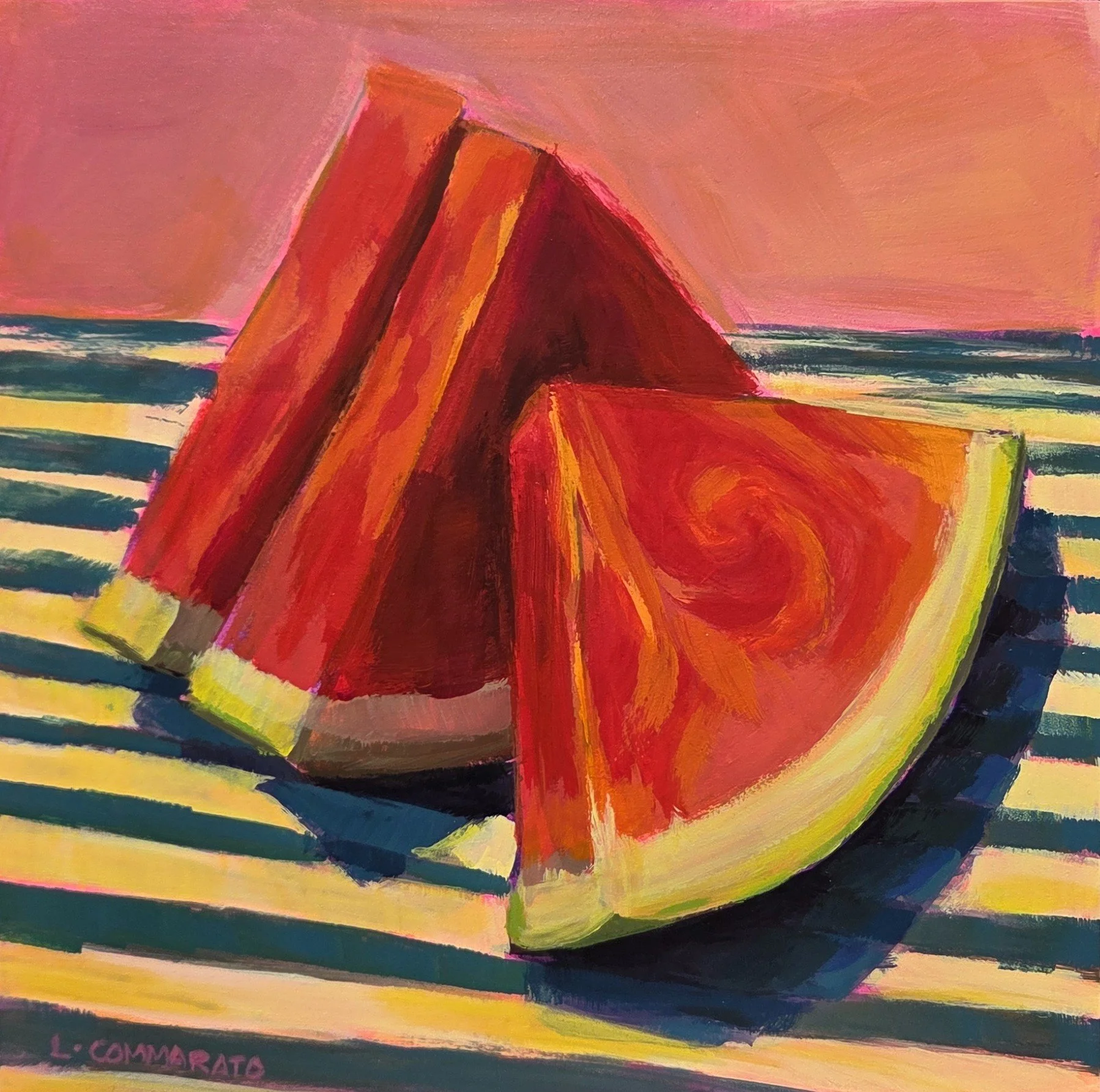 LC059- Slice of Summer, 8x8, acrylic on board
