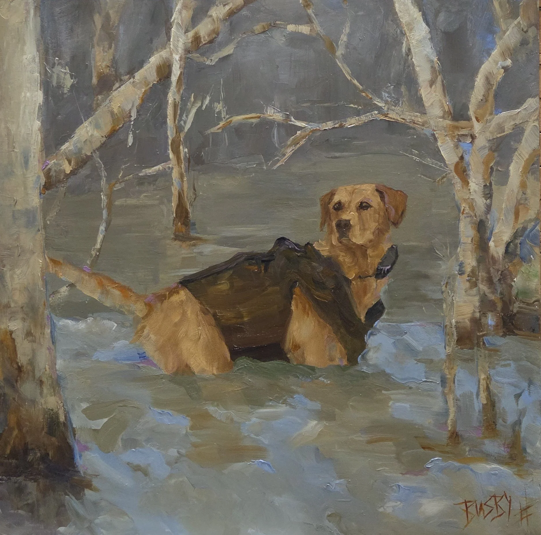 *SOLD* LB048- Work Hard, Play Hard, 40x40, oil on canvas