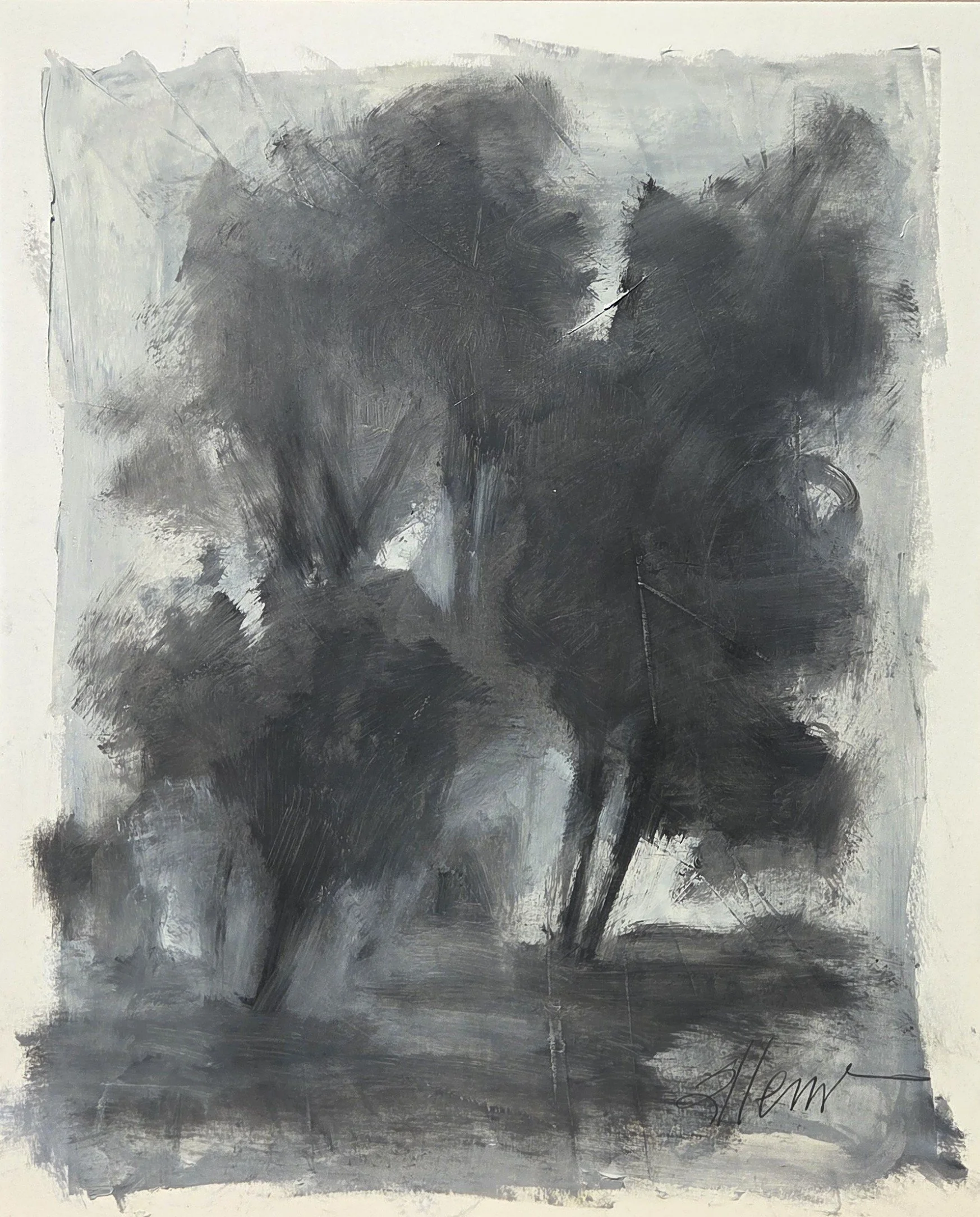 JE857- Shadow Landscape IV, 14x17, oil on paper
