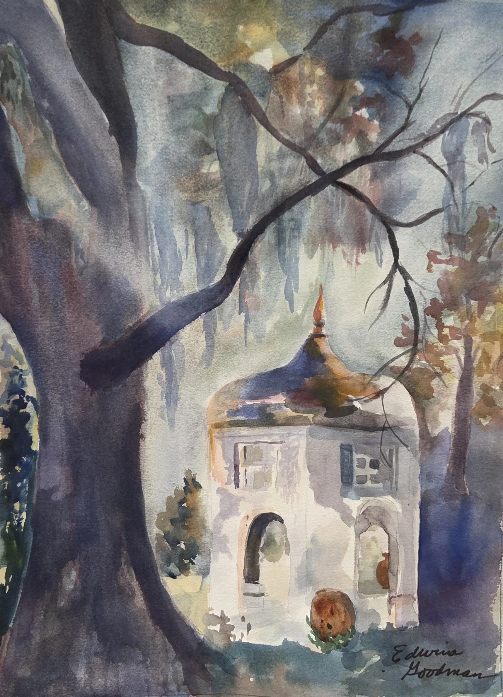 EG110- "In the Shadows", 14x19, watercolor