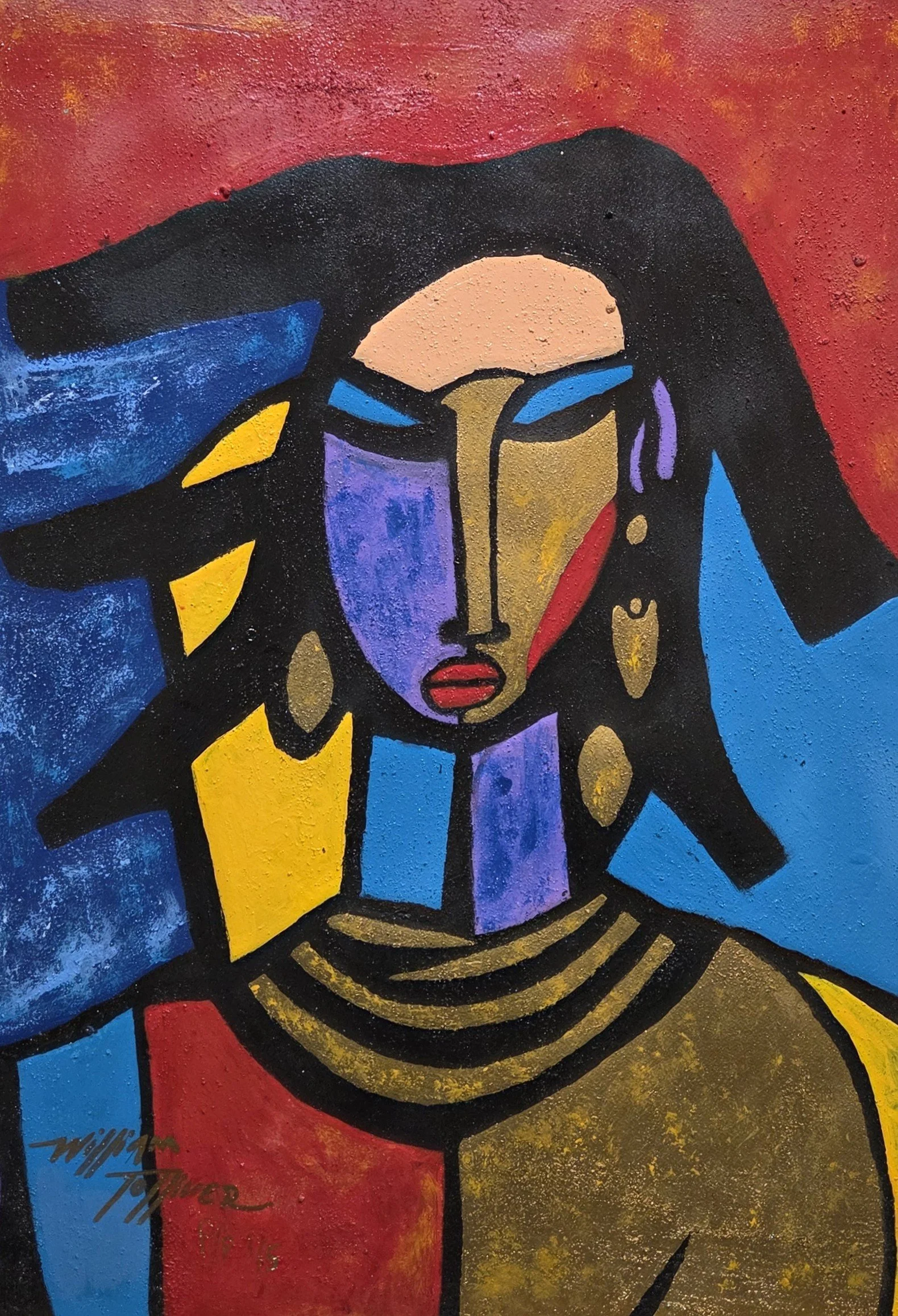 William Tollivar, Sheba, 24x30, hand colored monoprint