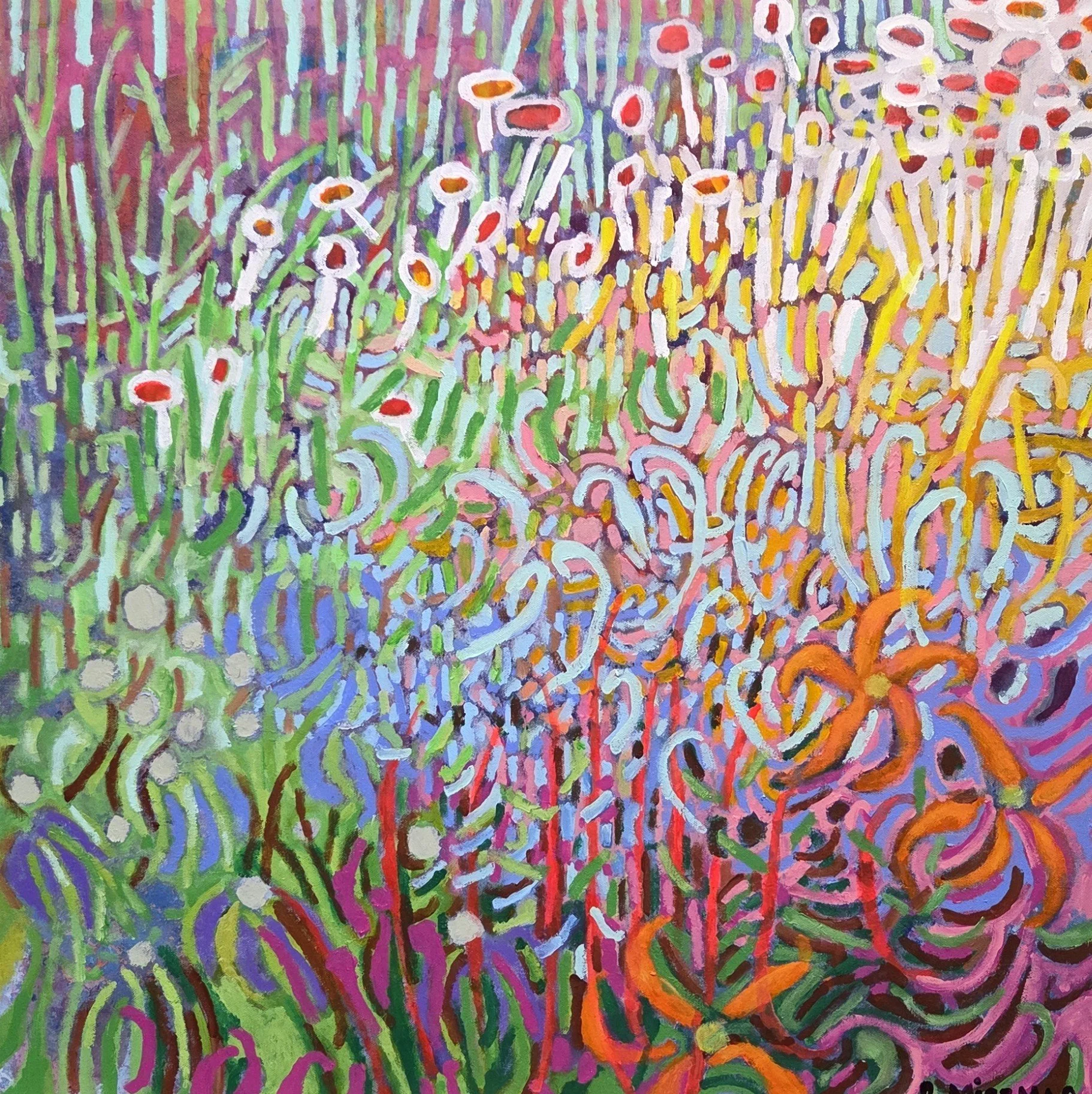RM113- Love + Happiness, 30x30, acrylic on canvas