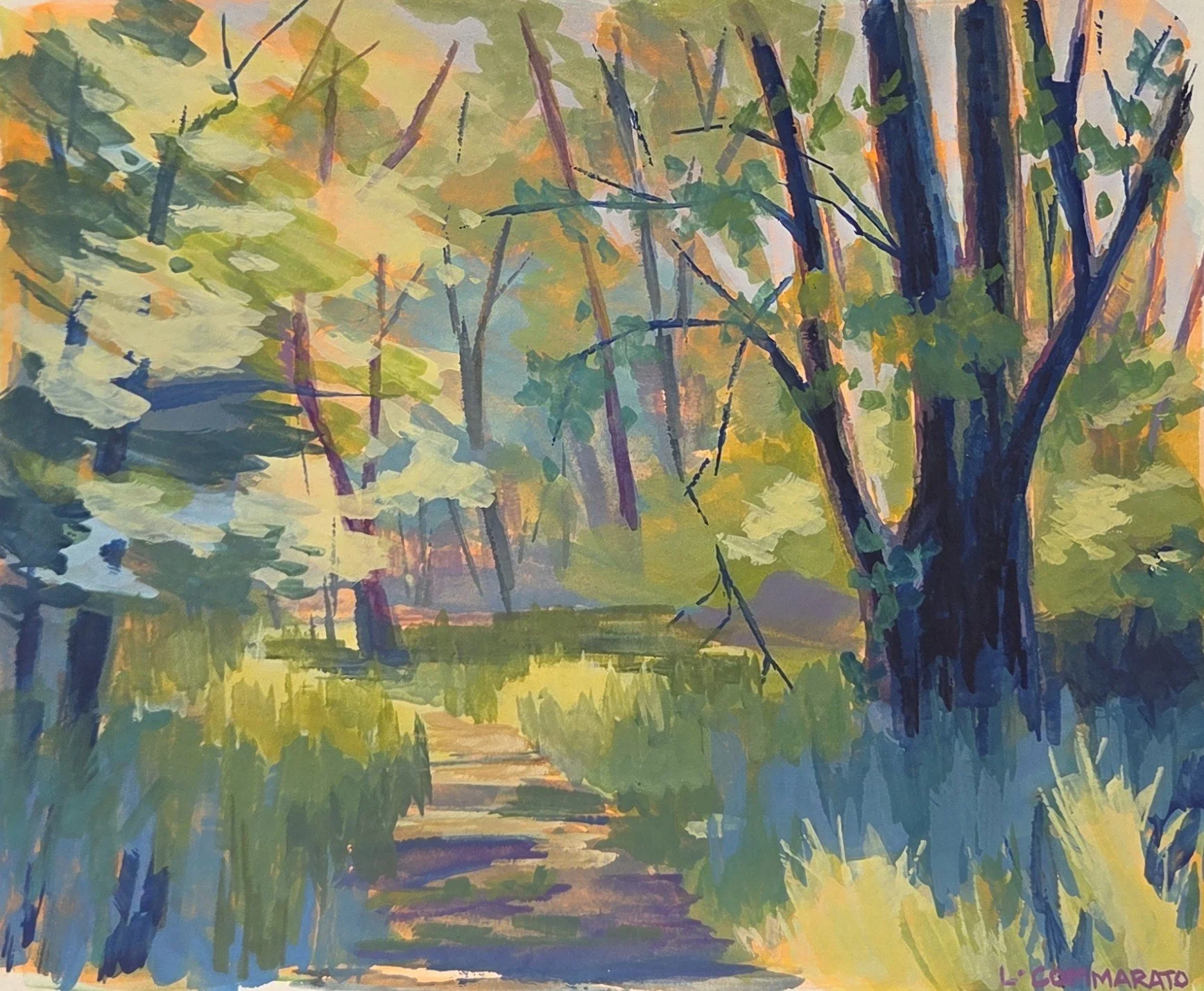 LC056- Follow Me, 11x9, gouache