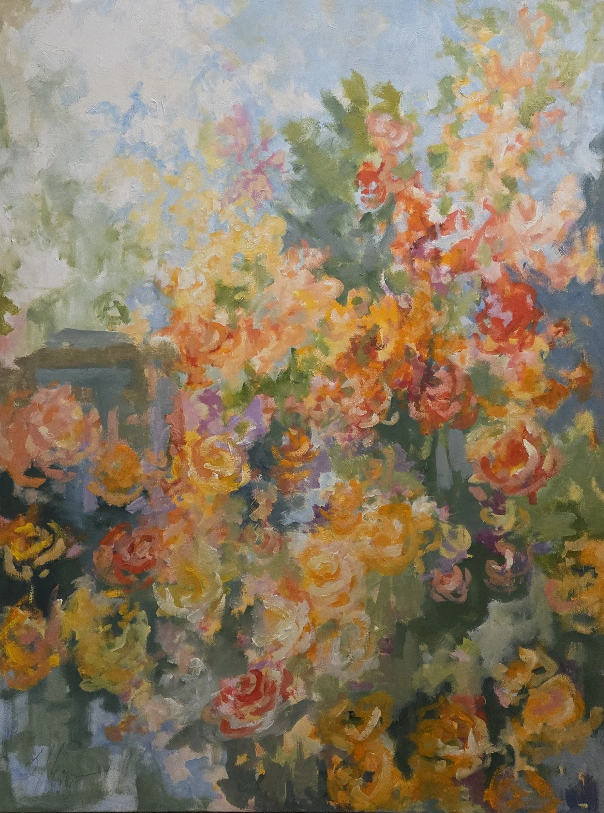 JE823- In the Garden, 36x48, oil on canvas