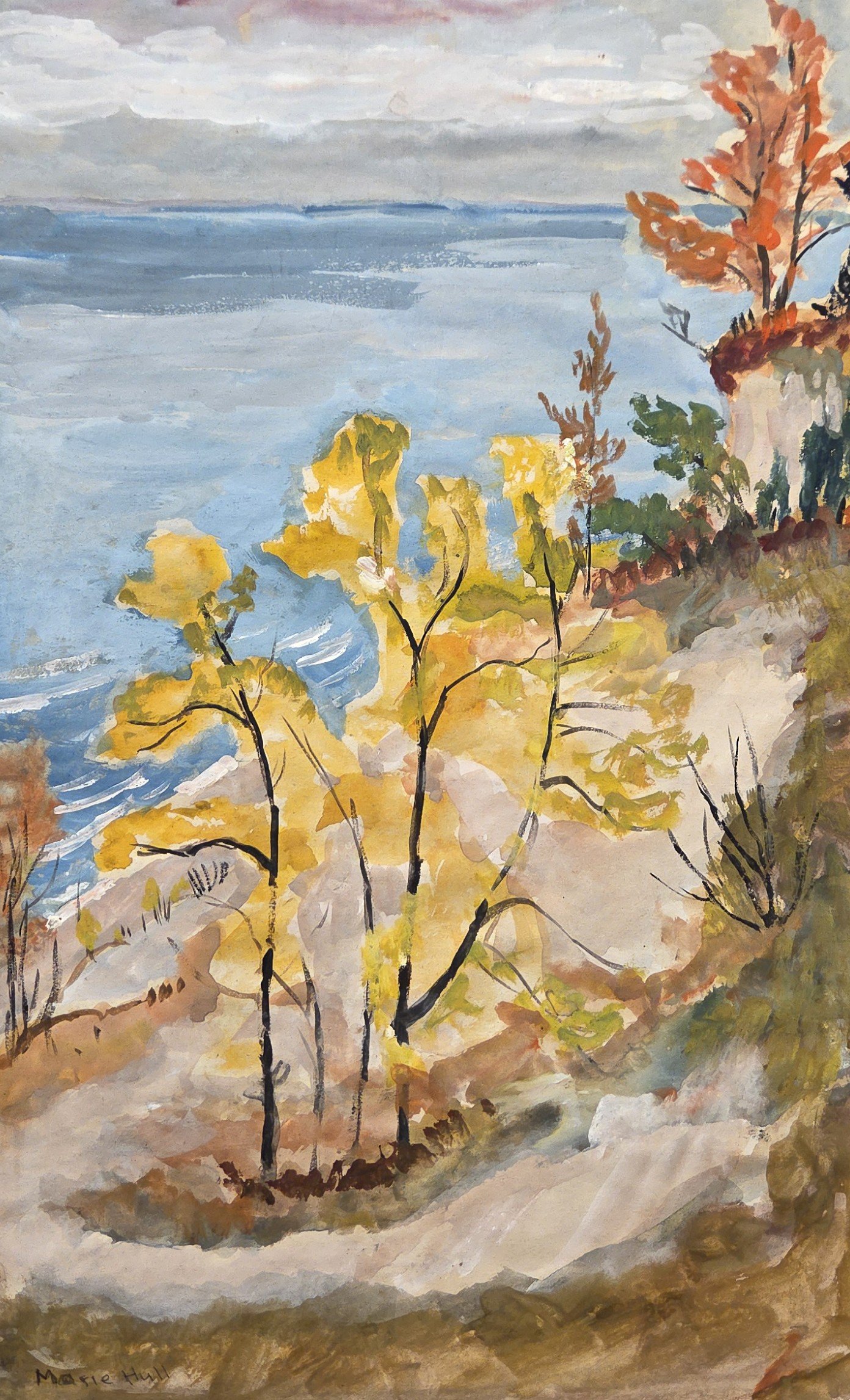 Marie Hull, Landscape with Water, 11.5x18.5, watercolor