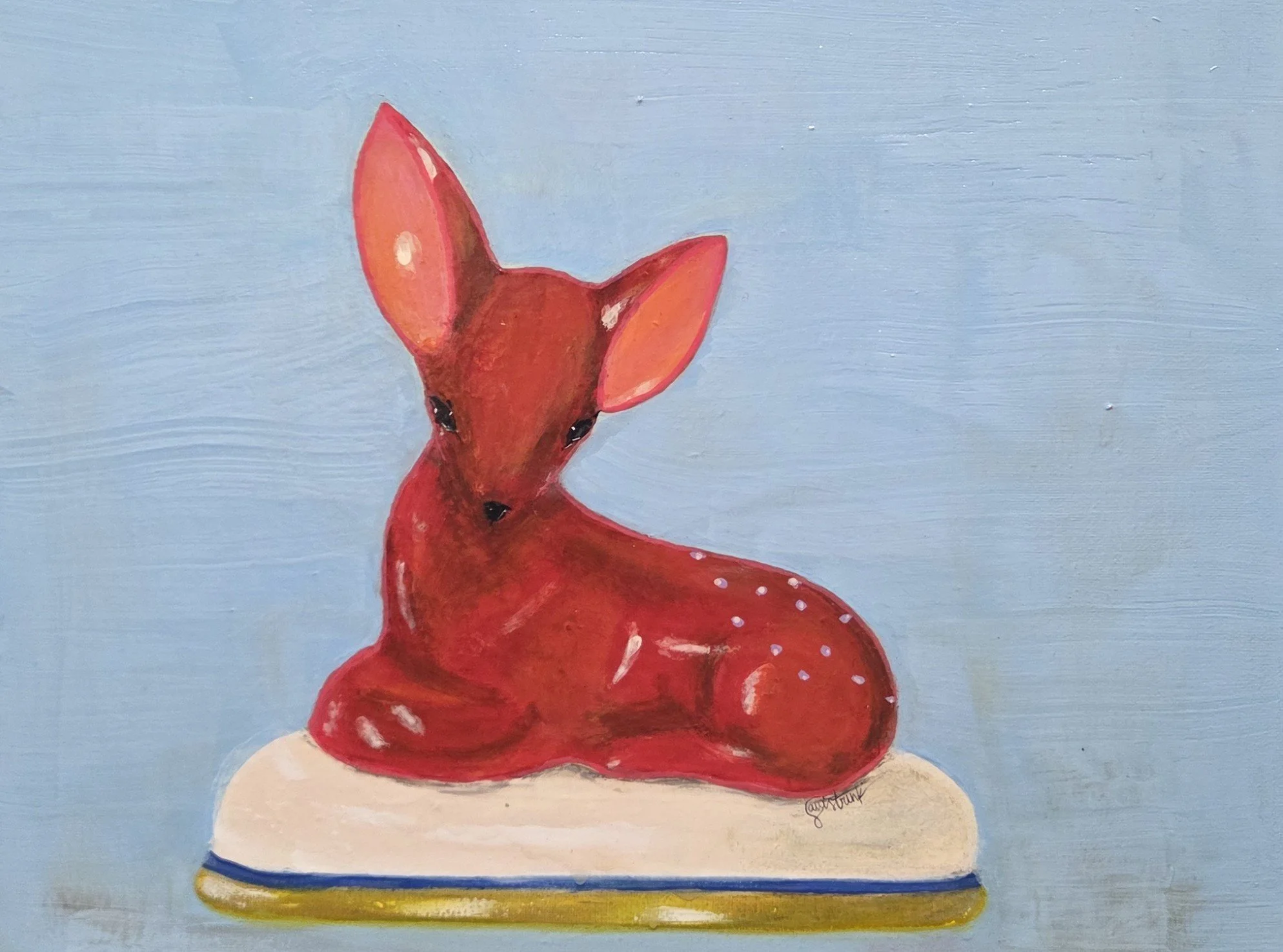 AWS204- Ceramic Fawn, 16x12, acrylic on canvas